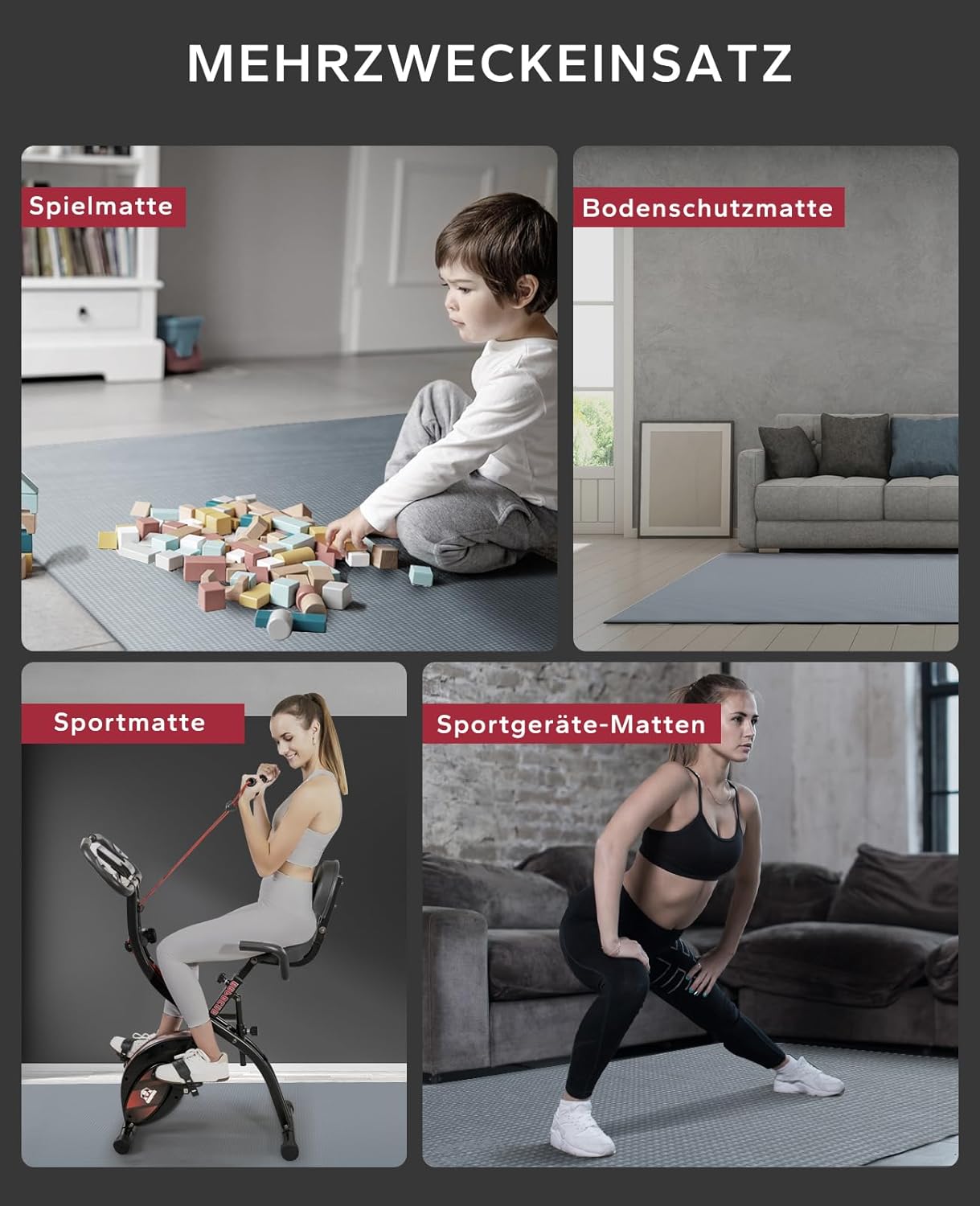 Thumbnail 4 de HAPBEAR Yogamatte XXL 8 mm Fitnessmatte