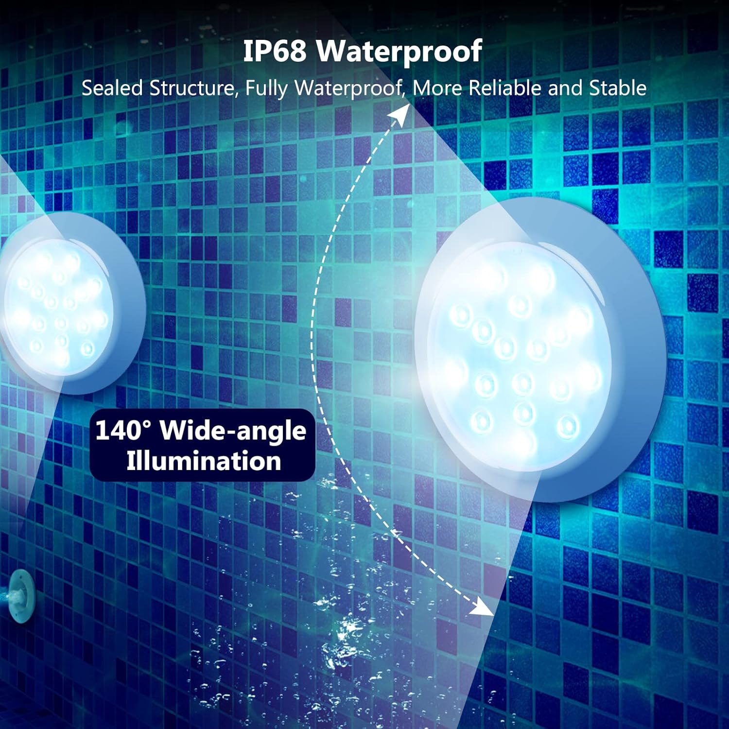 Thumbnail 3 de LyLmLe Magnetische LED-Poolbeleuchtung 15 cm (2er-Pack) – RGBW, USB‑C, IP68