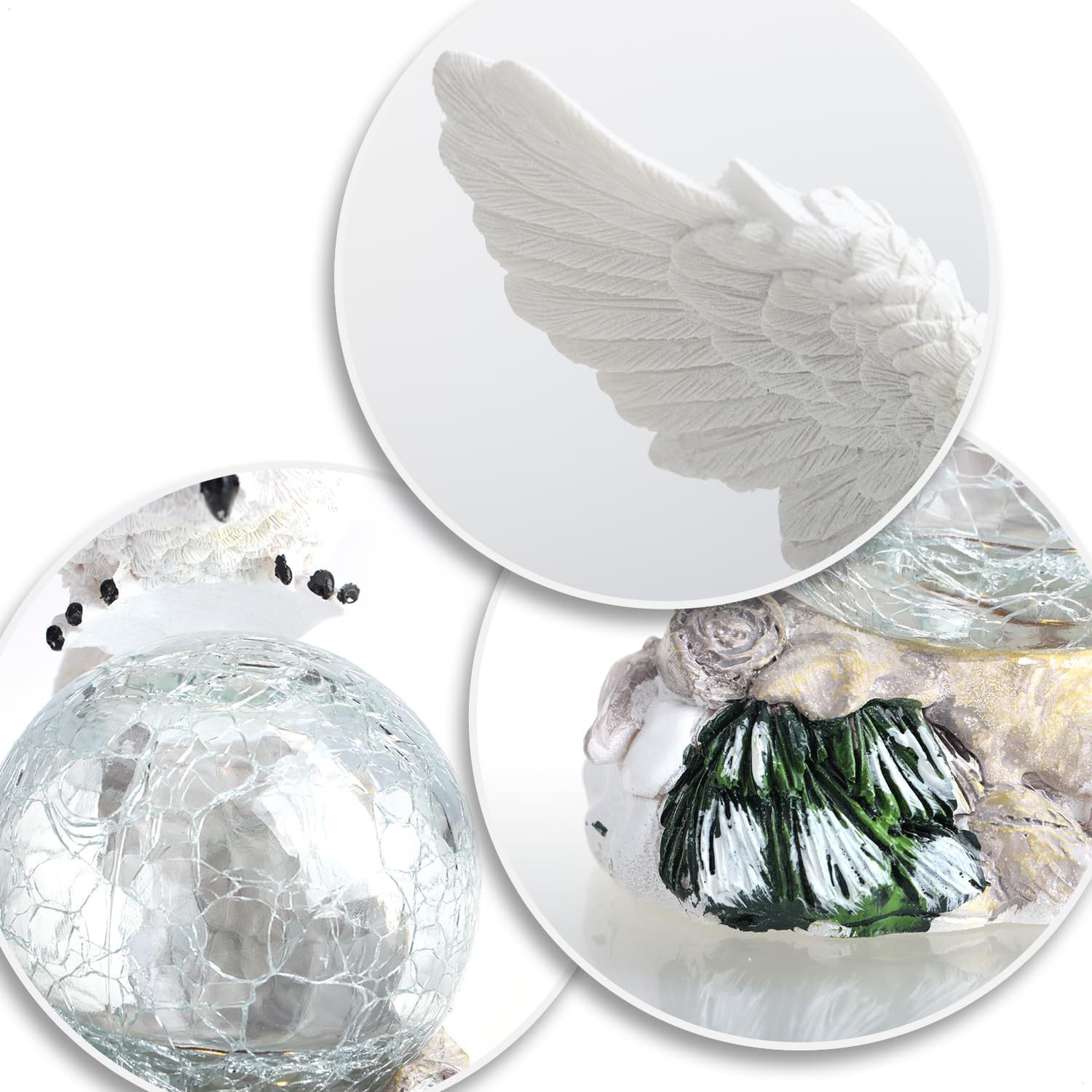 Thumbnail 4 de com-four® Figurine LED Hibou avec Boule de Verre (chouette) et minuterie