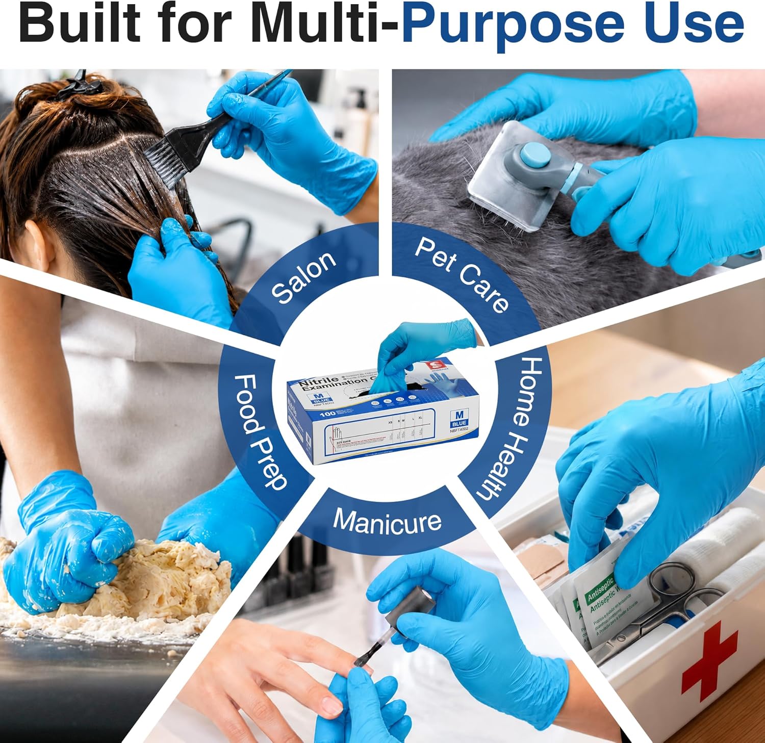Thumbnail 5 de Schneider Nitrile Exam Gloves, Blue Disposable Gloves Latex Free Powder Free (2.5 Mil)
