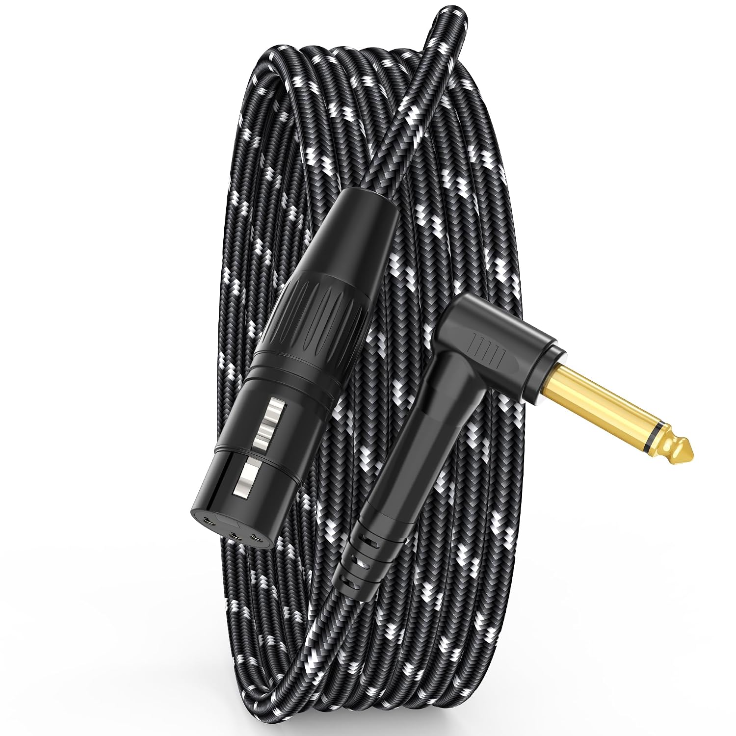 Detalle de JOLGOO jg-20241120005 Microphone Cable, Right-Angle 1/4-Inch TS to XLR Female, 6.6 Feet
