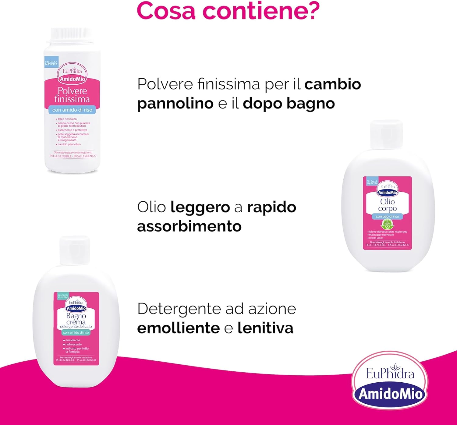 Detalle de Euphidra Kit Benessere e Idratante Baby: detersione delicata e protezione per neonati e adulti