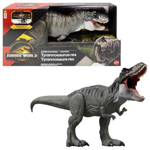 Detalle de Mattel Jurassic World: El Renacer, Tiranosaurio Rex Supercolosal – Figura de acción de 99 cm (JBG52)