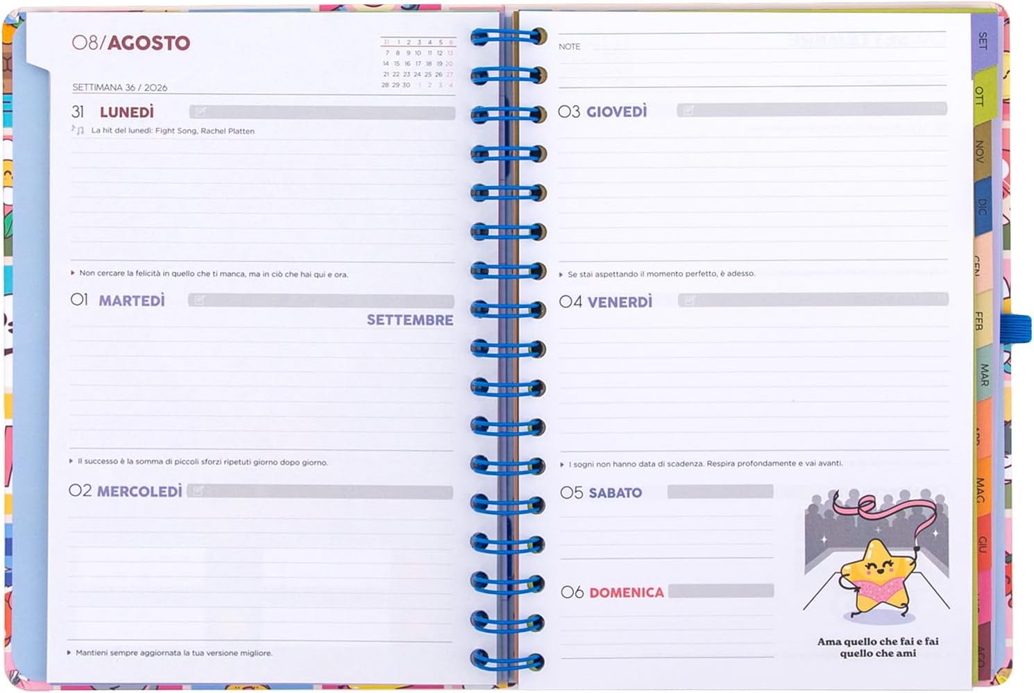 Thumbnail 6 de Diario scolastico Mr. Wonderful 2026-27 Settimanale: organizzazione settimanale con stile