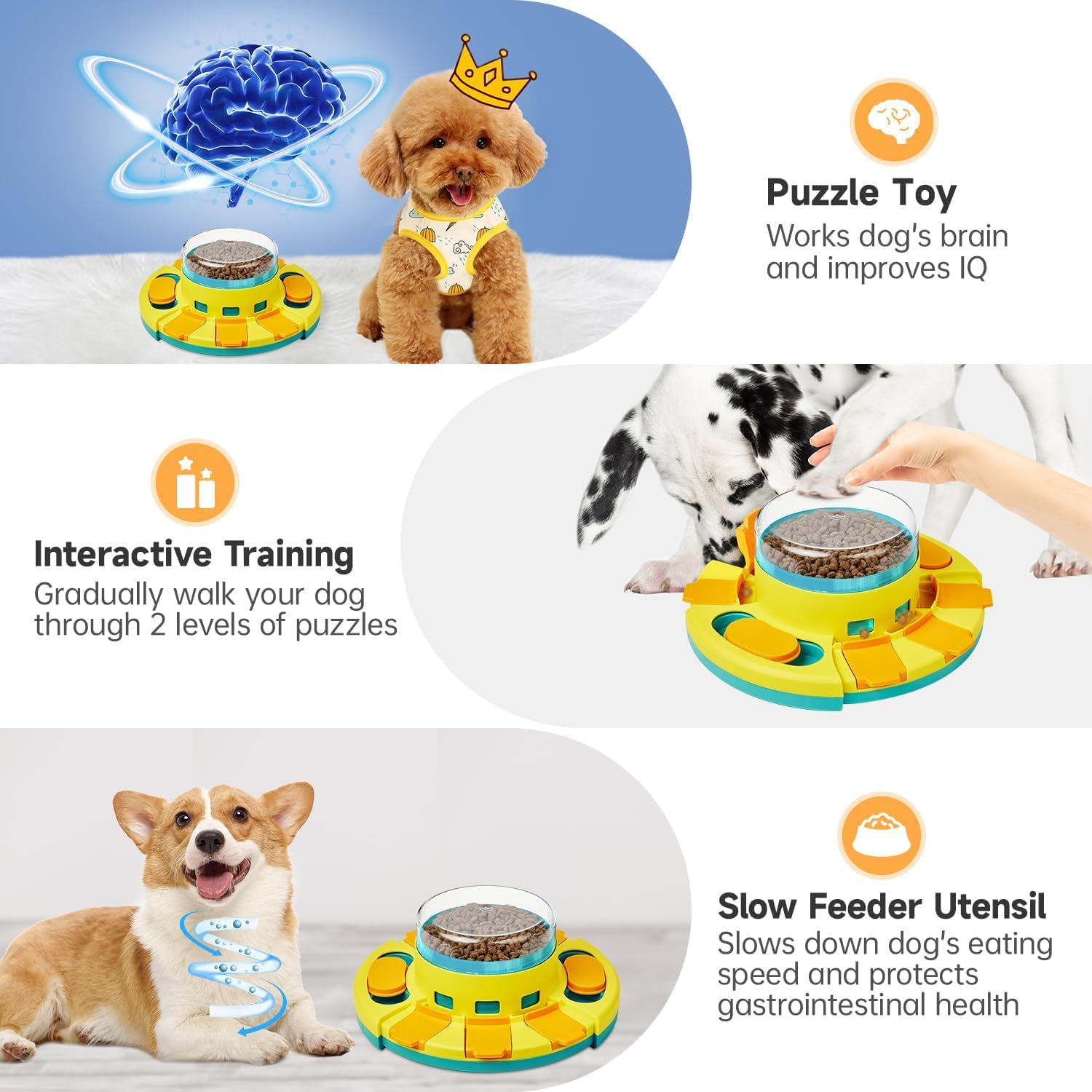 Thumbnail 1 de Potaroma Dog Puzzle Toy with 2 Levels slow feeder design (4.2 inch height)