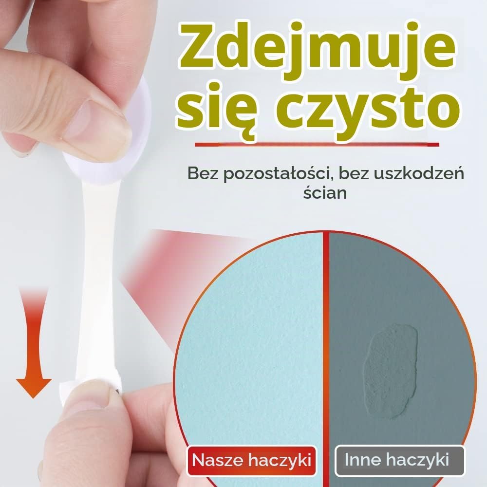 Detalle de Ainiv 1 – 8 małych haczyków samoprzylepnych z PVC, białych