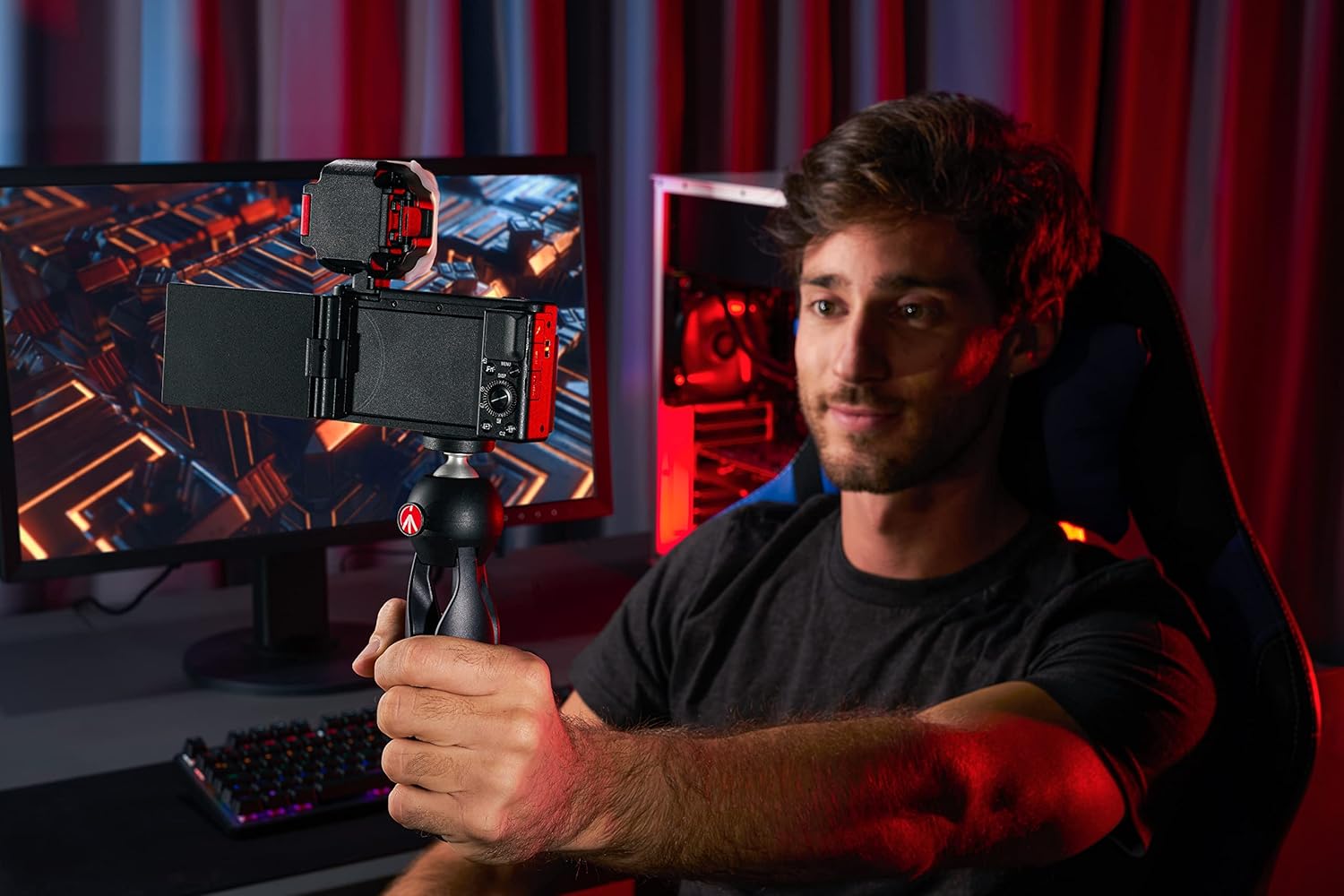 Detalle de Manfrotto PIXI MTPIXIMII-B — Trépied de table compact pour appareil photo numérique