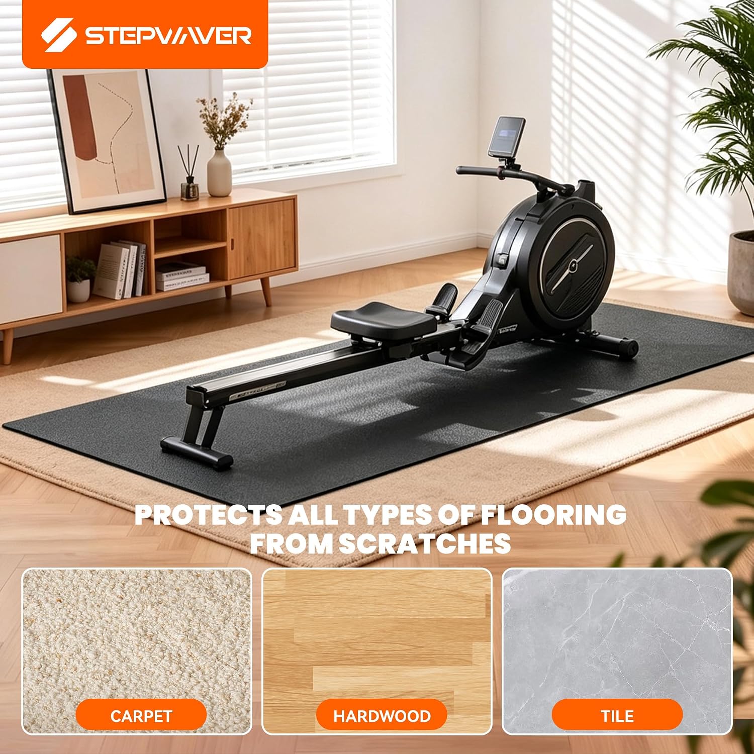 Detalle de Stepwaver 91-1 Walking Pad Mat, 102" x 36" PVC Non-Slip Floor Protector