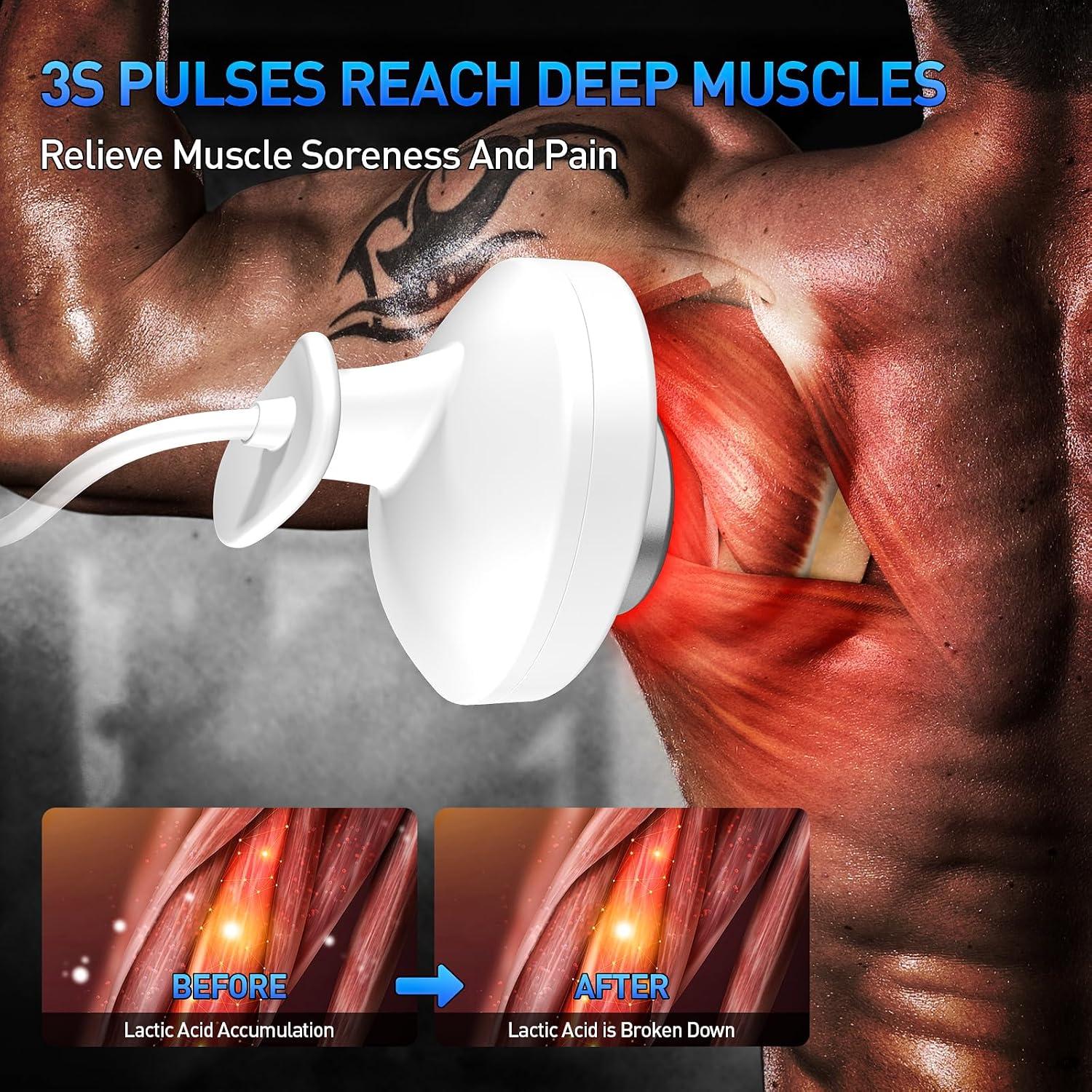 Thumbnail 2 de Macchina per Terapia ad Ultrasuoni YUNCHI Bianco 03: Massaggiatore portatile per dolori muscolari e articolari