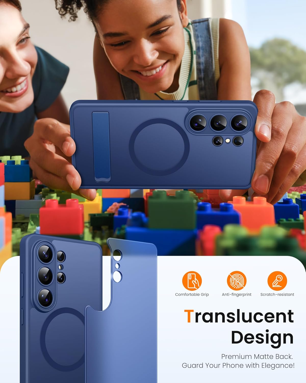 Thumbnail 6 de SIXBOX Rugged MagSafe-Compatible Case with Stand for Samsung Galaxy S26 Ultra (Blue)