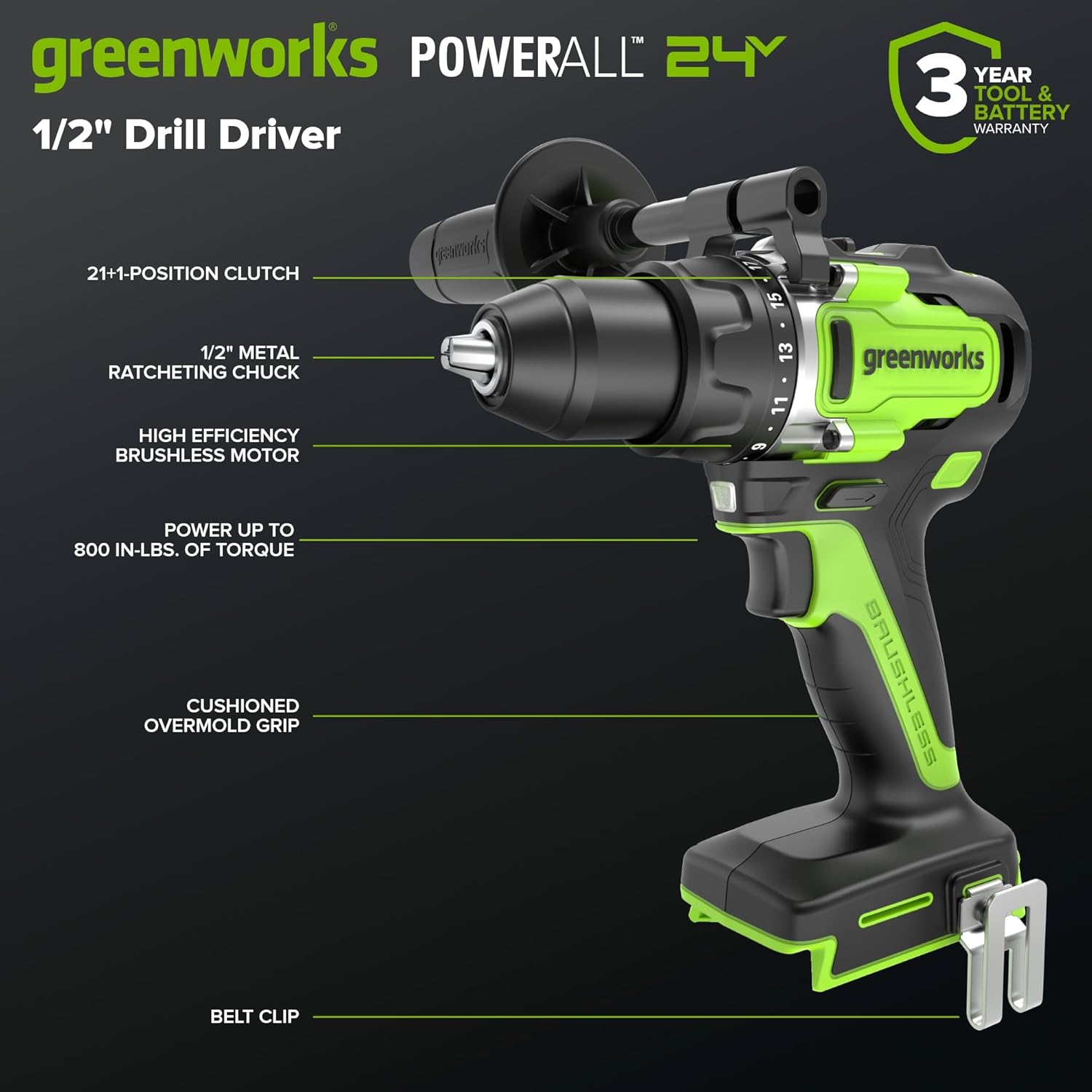 Thumbnail 4 de Greenworks DD590 Trapano a percussione 90 Nm