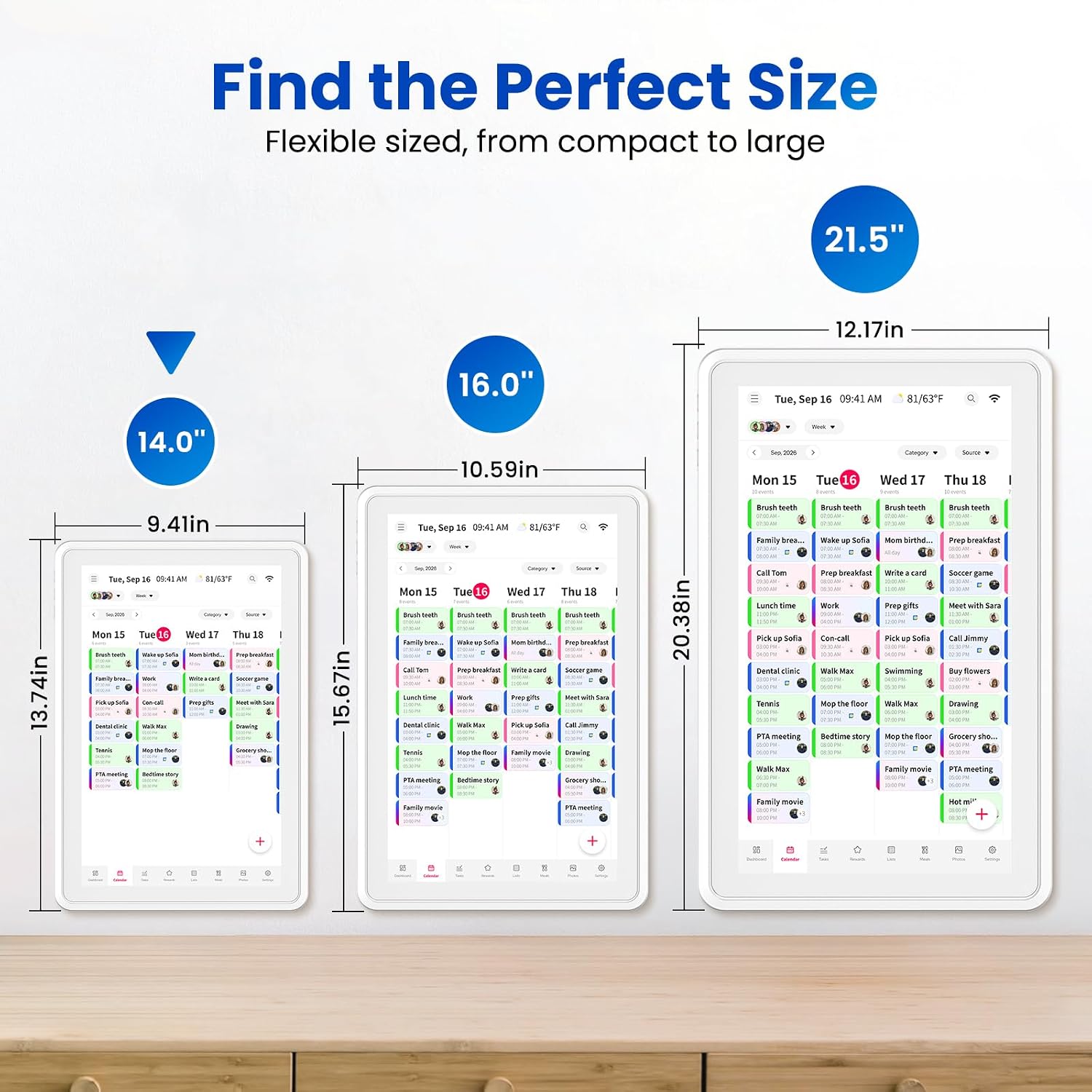 Detalle de Skyzoo Digital Calendar 14-Inch Touchscreen