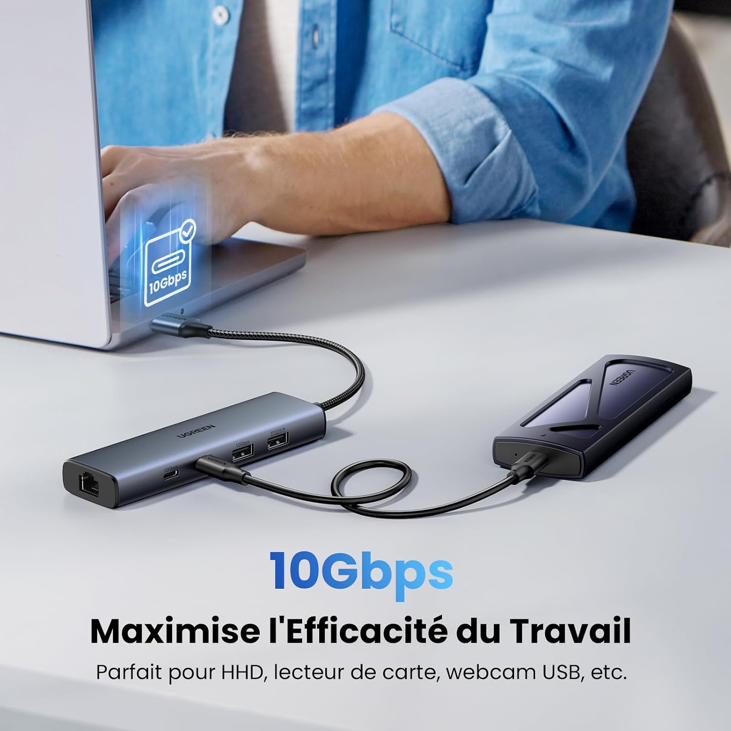 Thumbnail 6 de UGREEN 10Gbps Hub Ethernet 5 en 1 RJ45 USB-C