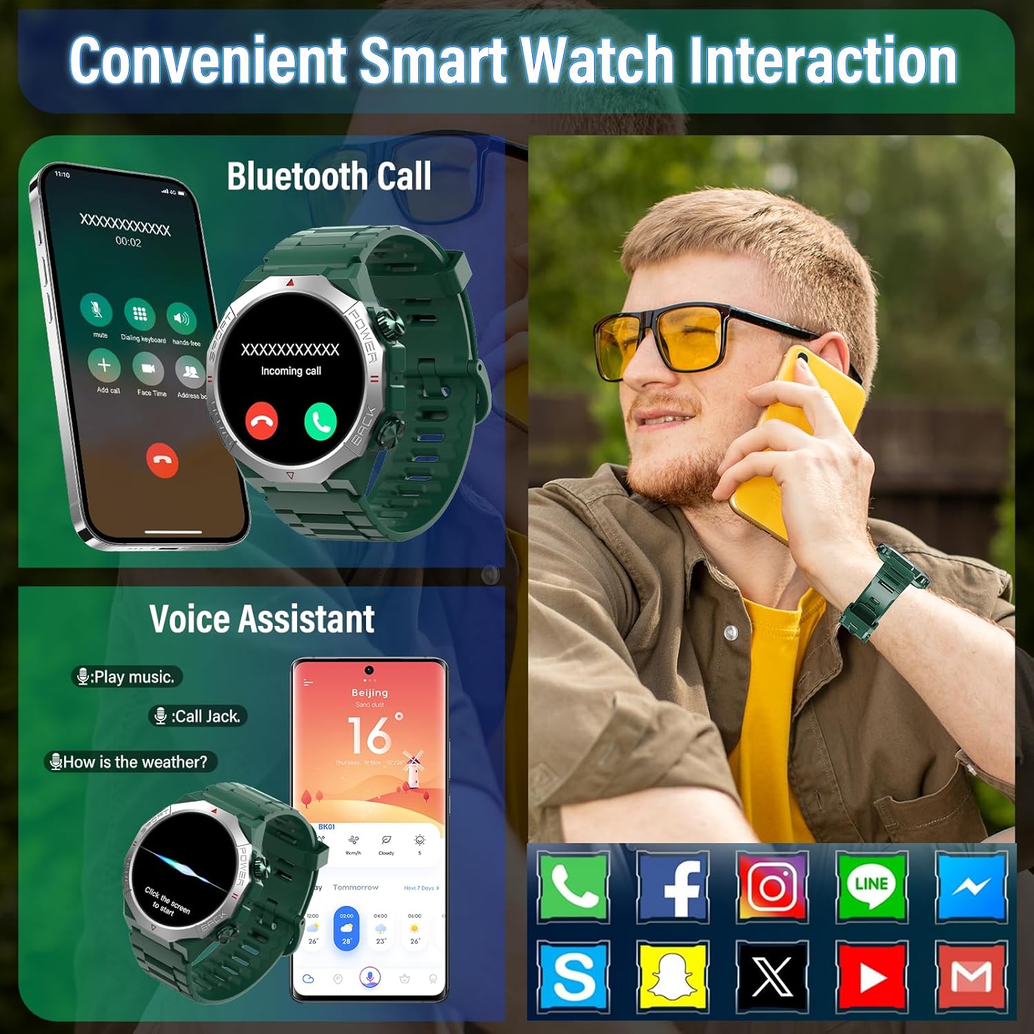 Thumbnail 2 de Smart Watch for Men & Women with 1.39” HD Display and 110+ Sports Modes