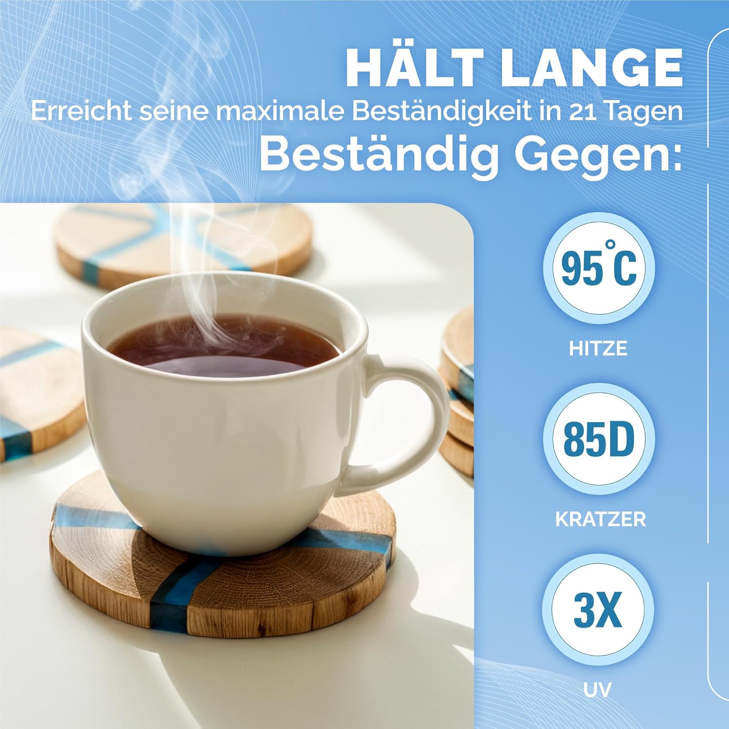 Thumbnail 3 de Craft Resin 8L Epoxidharz-Set (transparent) – Gießharz mit Härter im 1:1-Verhältnis für DIY, Untersetzer & Formen