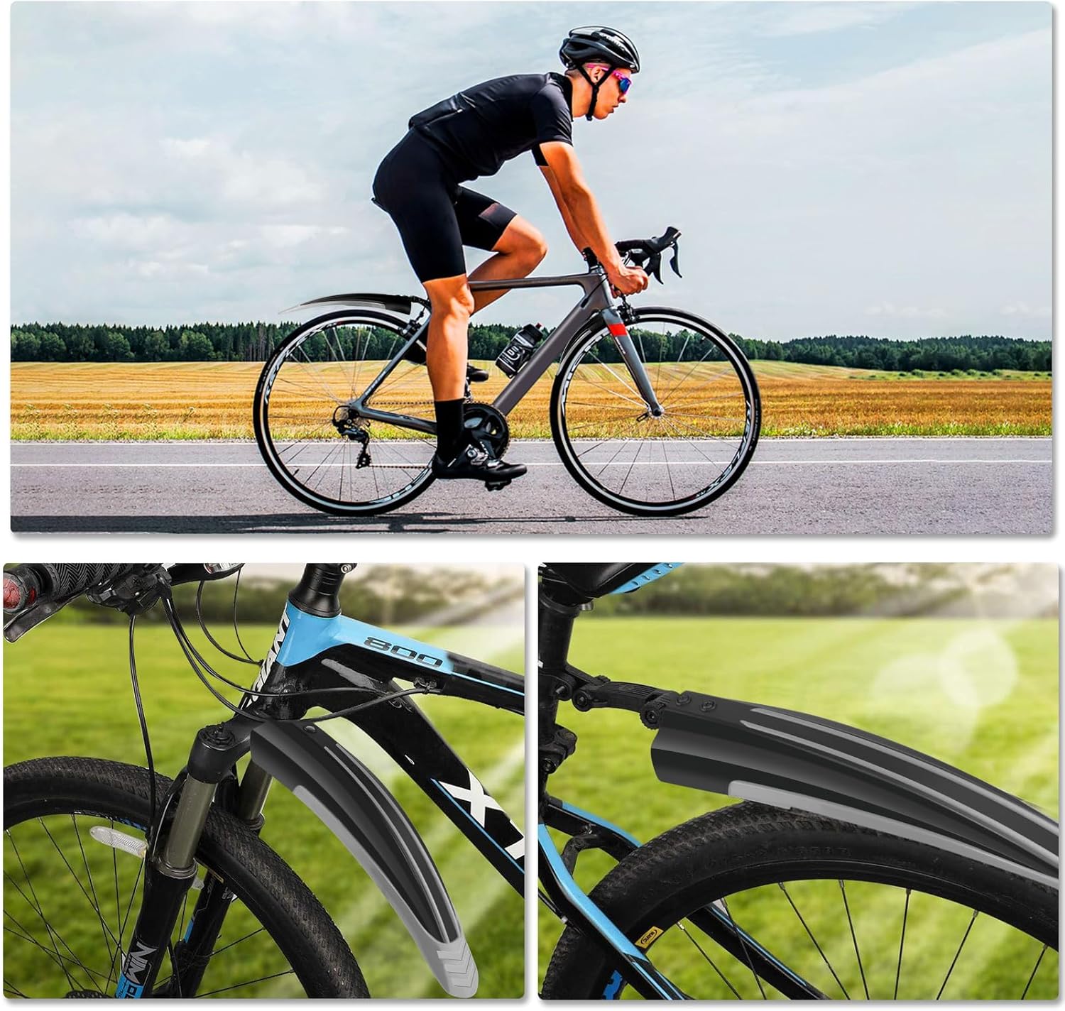 Detalle 2 de Ledeak Bike Mudguard Set for 20 to 26 inch wheels