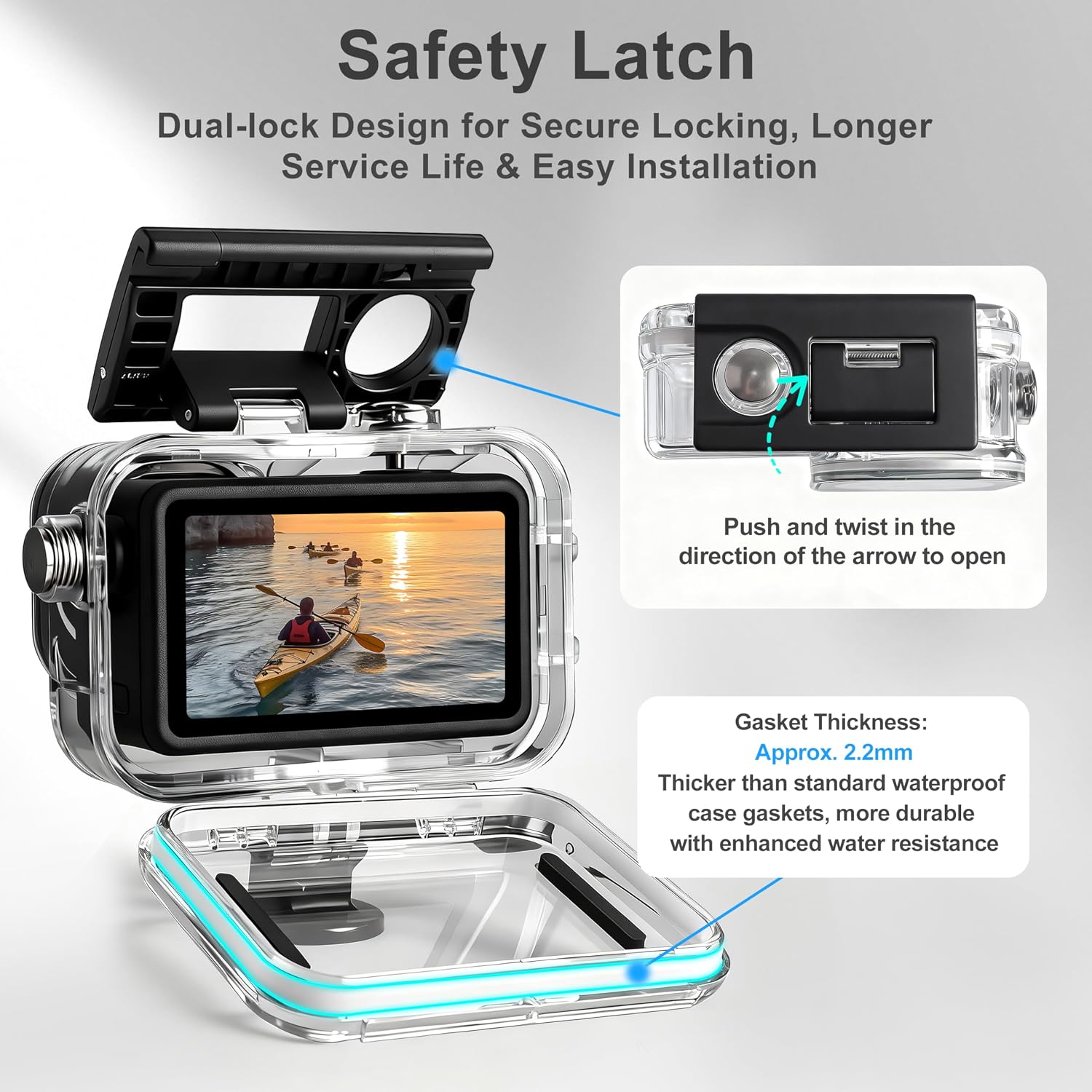 Detalle de FitStill 196FT/60M Underwater Waterproof Case for DJI Osmo Action 6