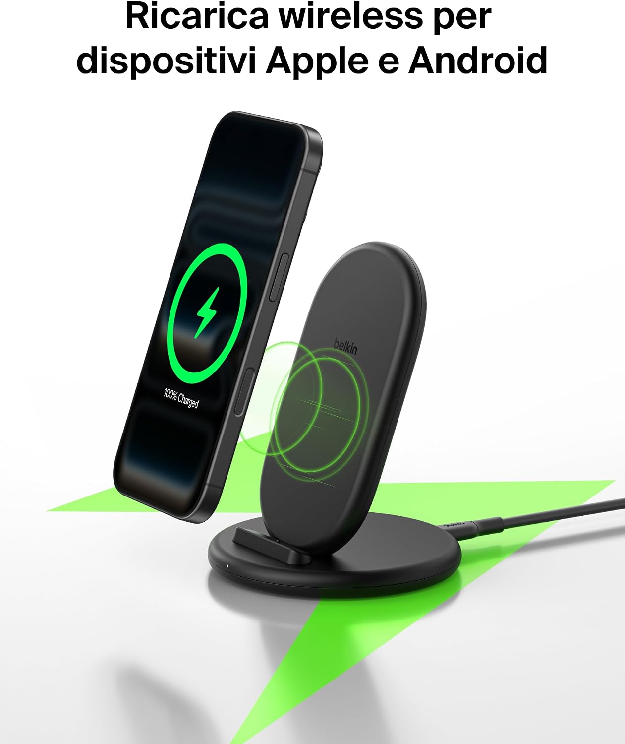 Thumbnail 1 de Belkin BoostCharge Caricatore Wireless con Supporto