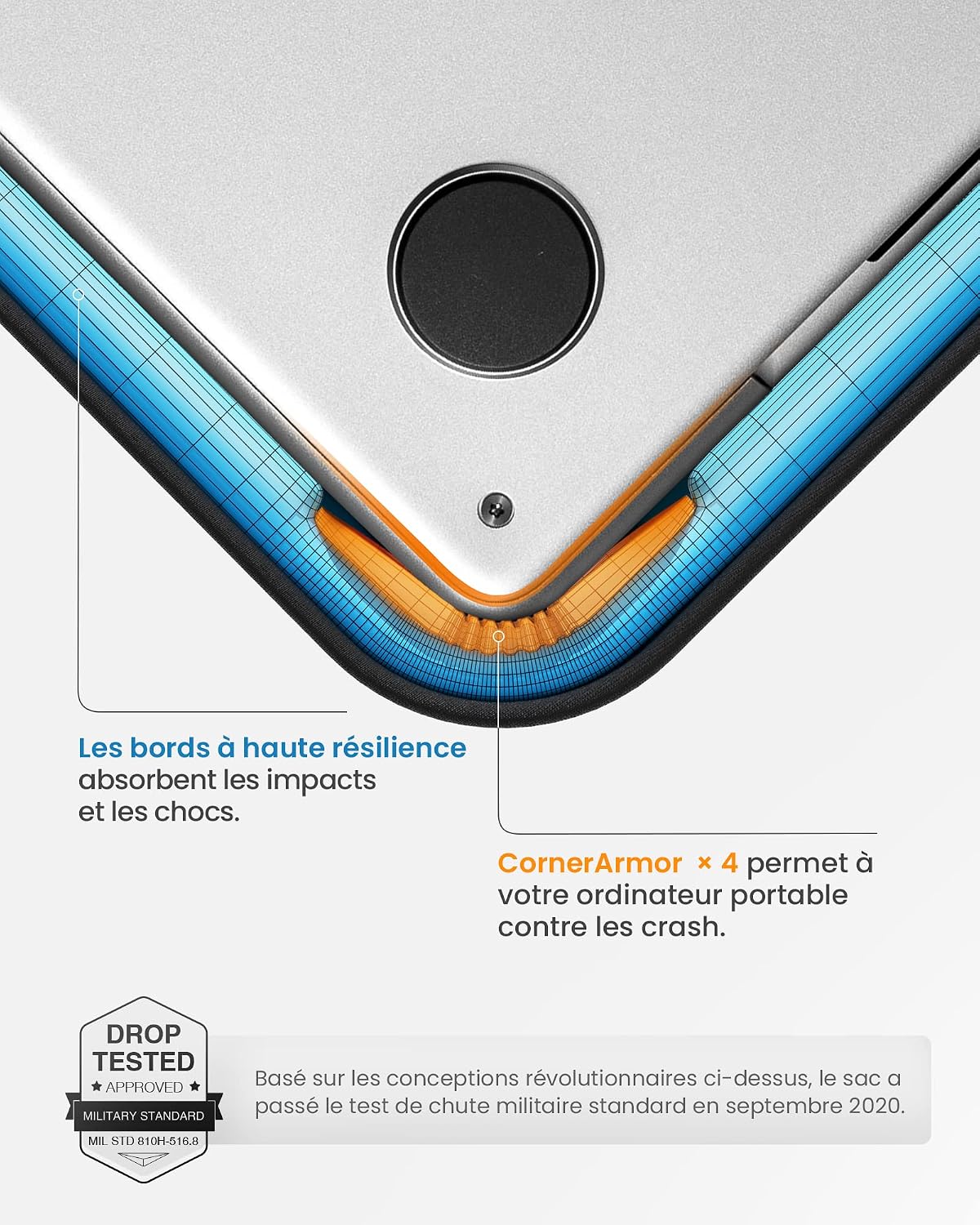 Detalle 2 de tomtoc 360° Housse 15,6 pouces PC portable