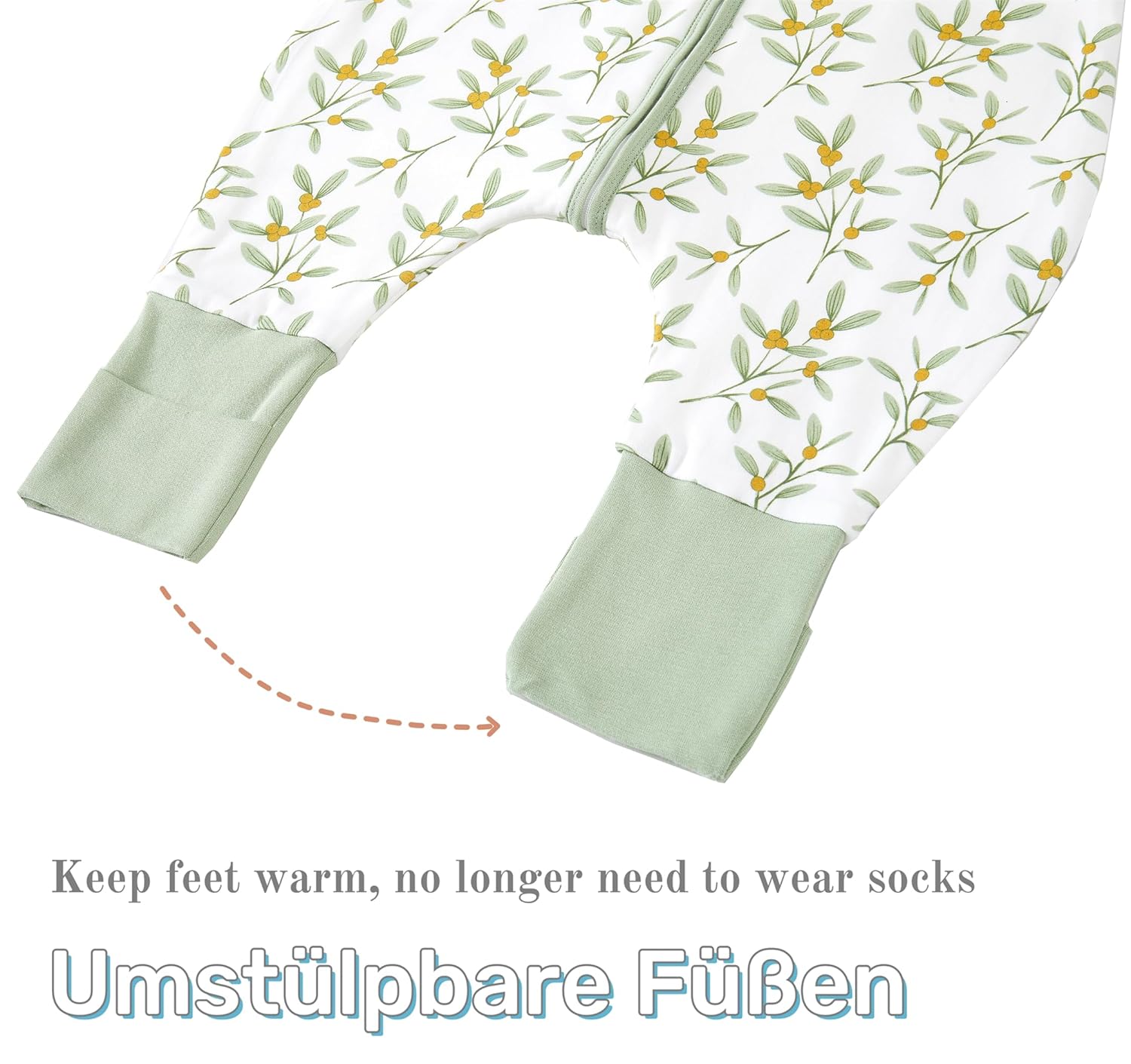 Thumbnail 4 de Chilsuessy Schlafsack mit Füßen 1 Tog – Baumwolle Sommer-Schlafstrampler, 110–120 cm Höhe (100 cm Länge)