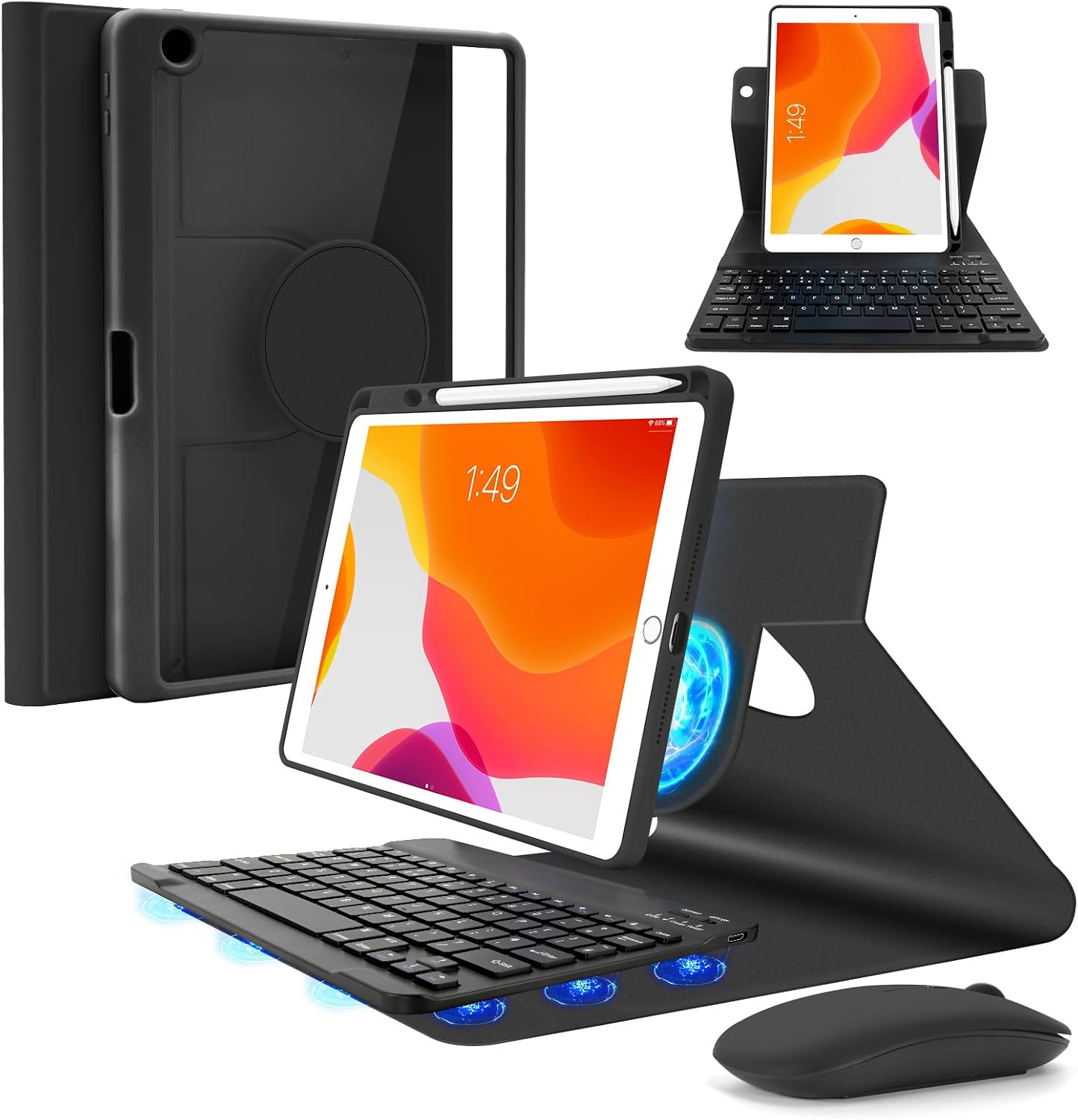 Detalle de Nsyee Magnetic Detachable Keyboard Case with Mouse for 10.2/10.5 Inch iPad (9th–7th Gen) and iPad Pro 2017
