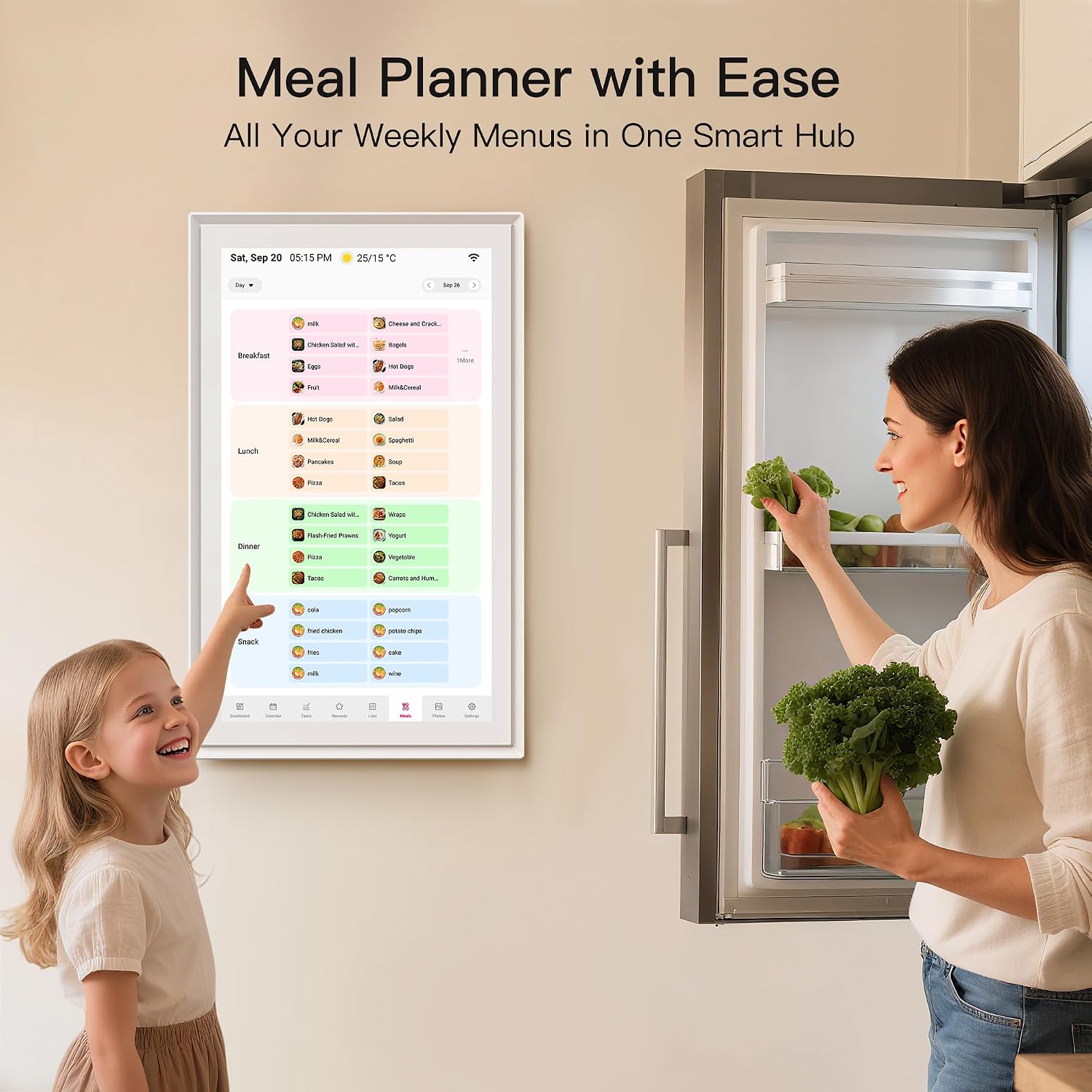 Detalle de BIGASUO 15.6" digital calendar for families