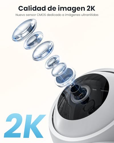 Detalle 2 de ieGeek Cámara WiFi 2K Interior 360° PTZ con Audio y Alarma (2 Pack)