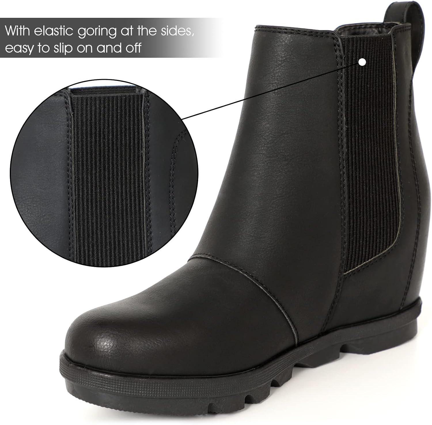 Thumbnail 3 de Athlefit Women's Wedge Boots Comfortable Ankle Booties