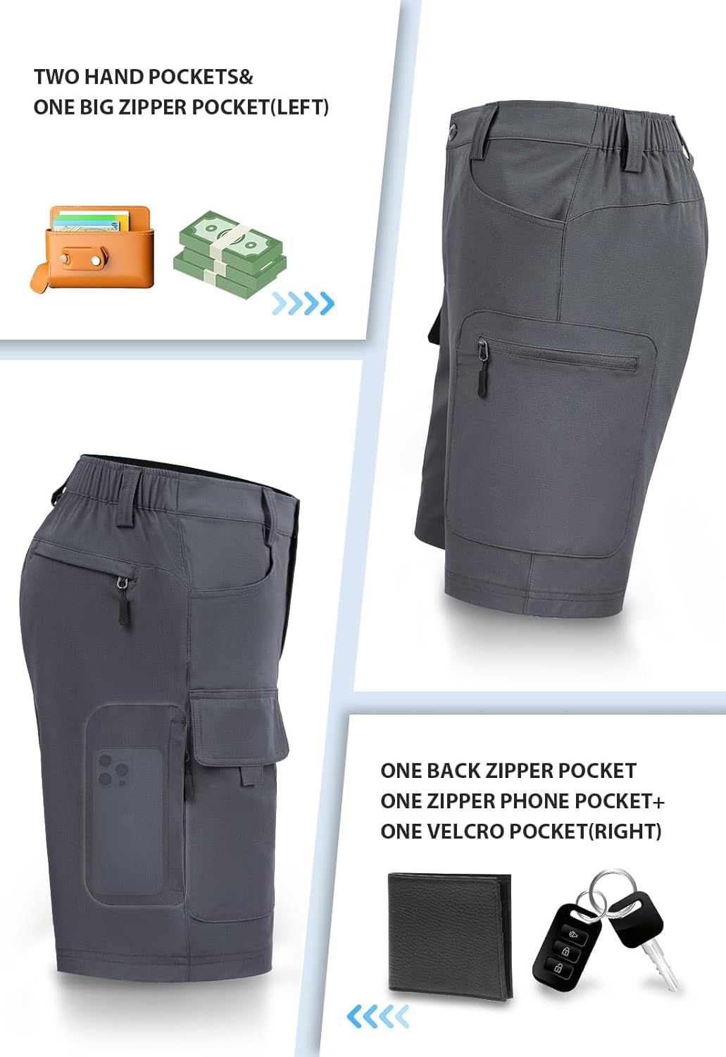 Thumbnail 2 de Hiauspor Men's Hiking Cargo Shorts 9