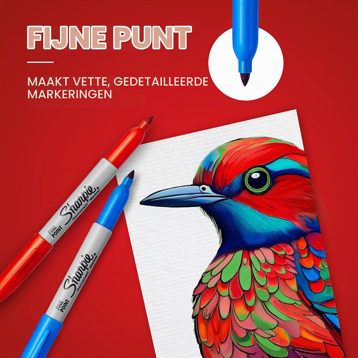 Detalle de Sharpie permanente markers met fijne punt, zwart, verpakking van 36