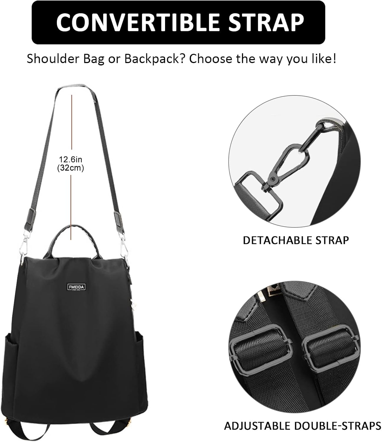 Thumbnail 4 de Fmeida Backpack Womens Anti Theft Travel Rucksack 32cm