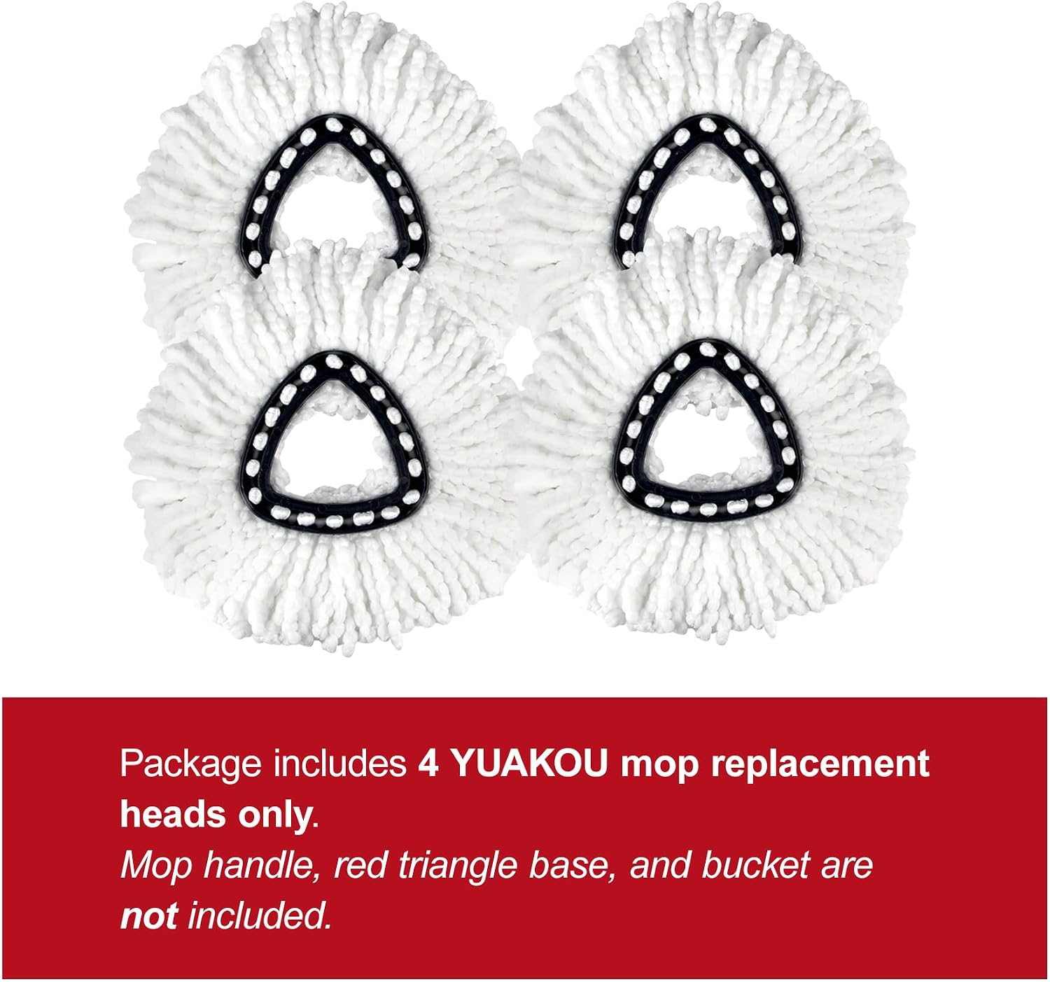 Thumbnail 5 de YUAKOU 4-Pack Mop Replacement Heads, White Microfiber for EasyWring Spin Mops
