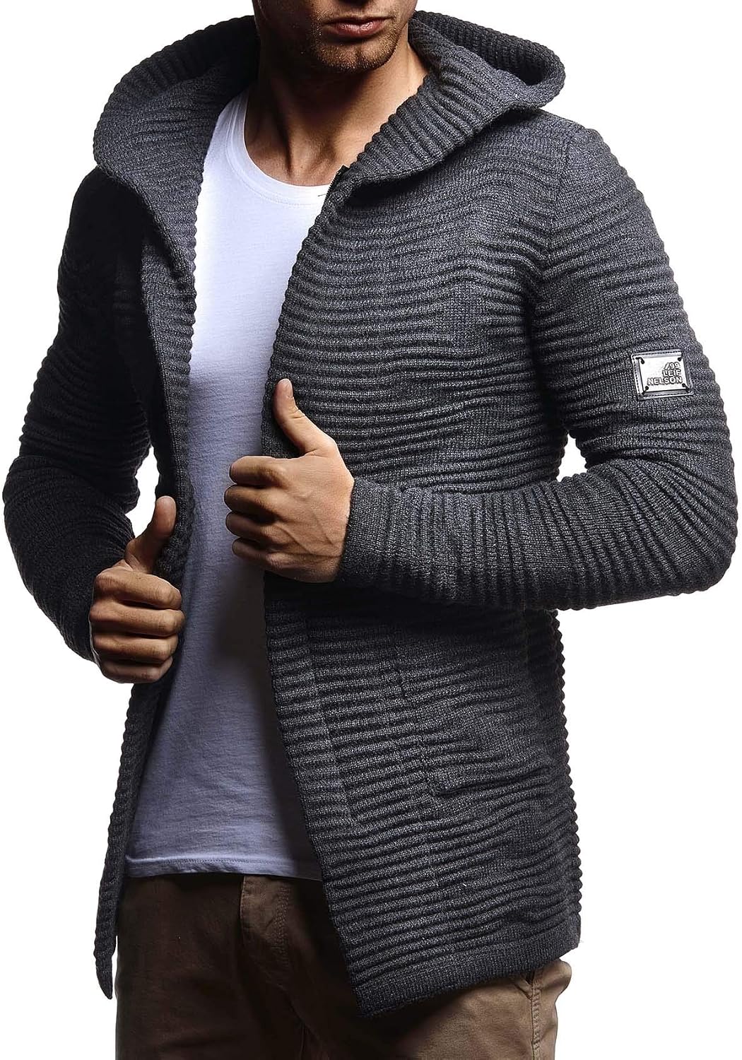 Thumbnail 6 de Leif Nelson Veste en tricot à capuche pour homme LN5715