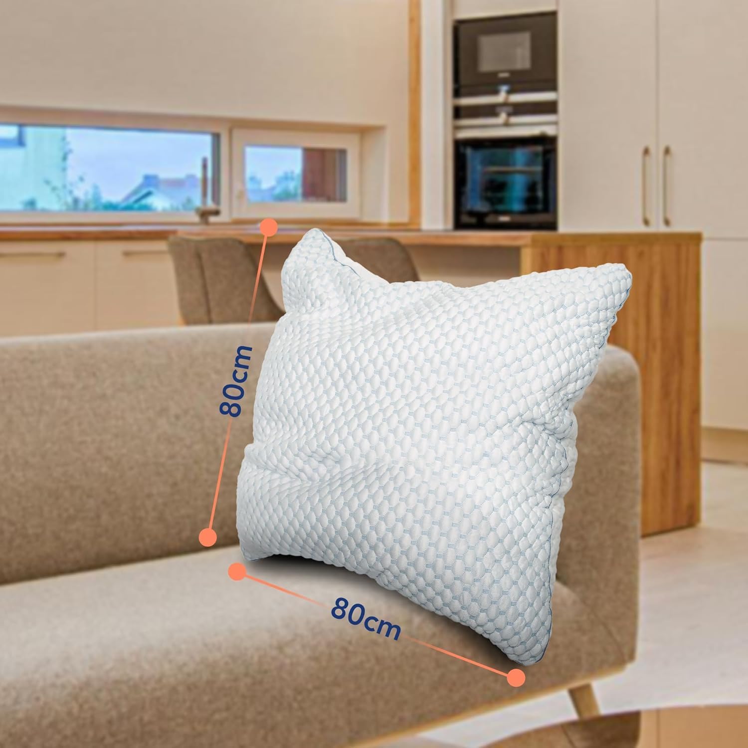 Detalle de MKS Kopfkissen 80x80 – 2er Set mit Memory Foam, kühlendem Gel
