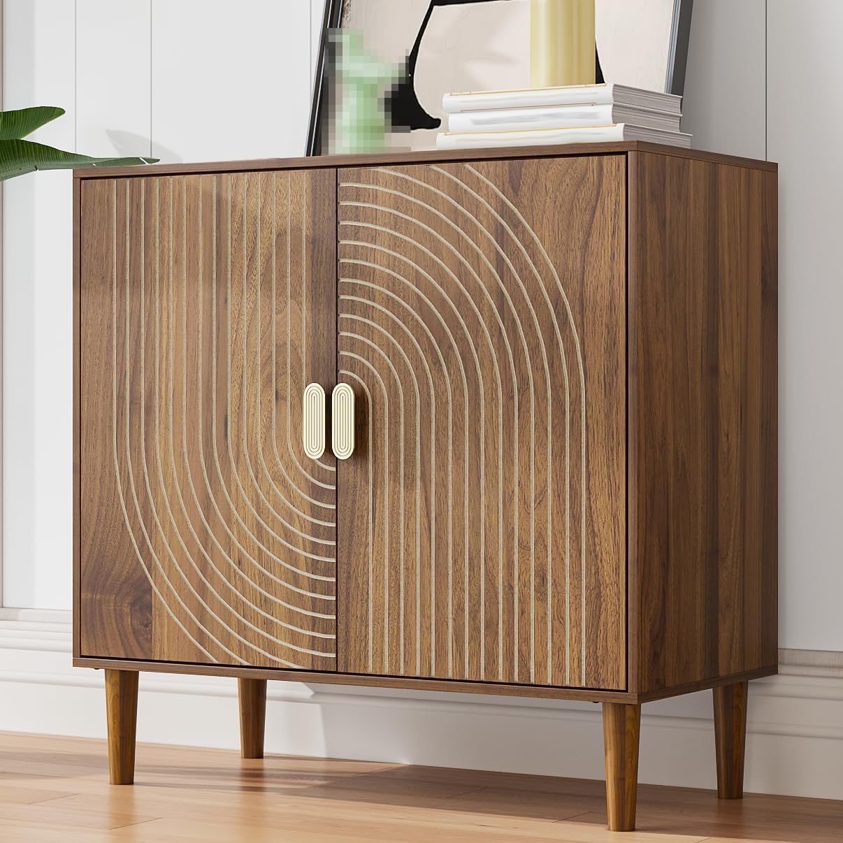Detalle de Mino Kesper LineSideboardCabinet Walnut Sideboard with Adjustable Shelf