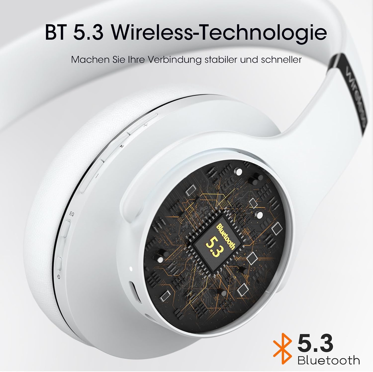Detalle de DOQAUS Bluetooth Kopfhörer Over Ear: 90 Stunden Laufzeit, 3 EQ-Modi und Kabellos mit Mikrofon