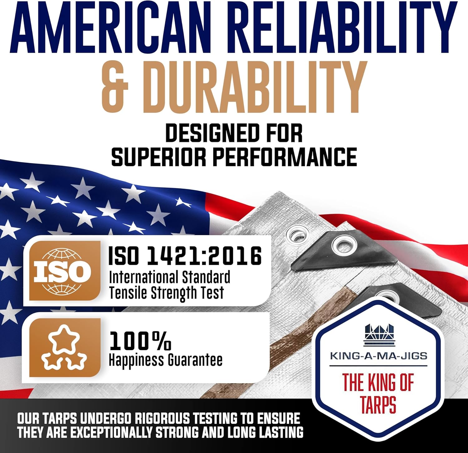 Detalle de 10x10 Heavy Duty Waterproof Tarp (10 Mil Thick) with Grommets Every 18 Inches