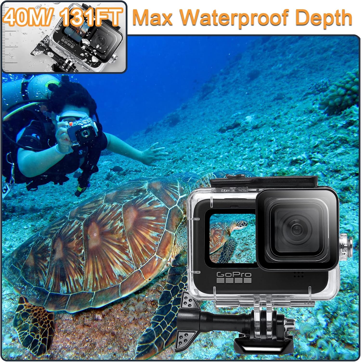 Thumbnail 5 de HoneTeek Underwater Housing 40M for GoPro Hero
