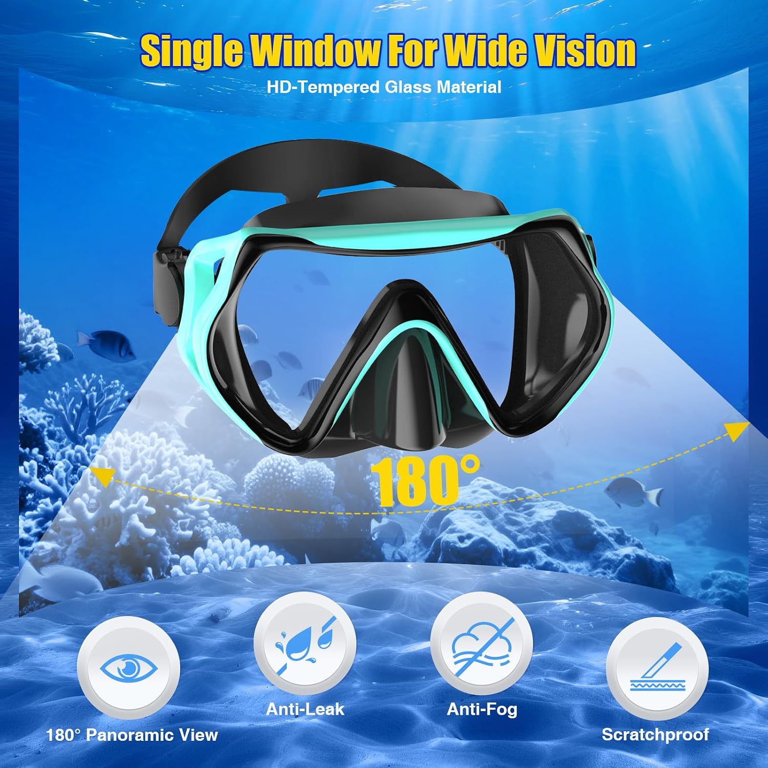 Detalle de MELUMILU Snorkel Mask Set with Tempered Glass