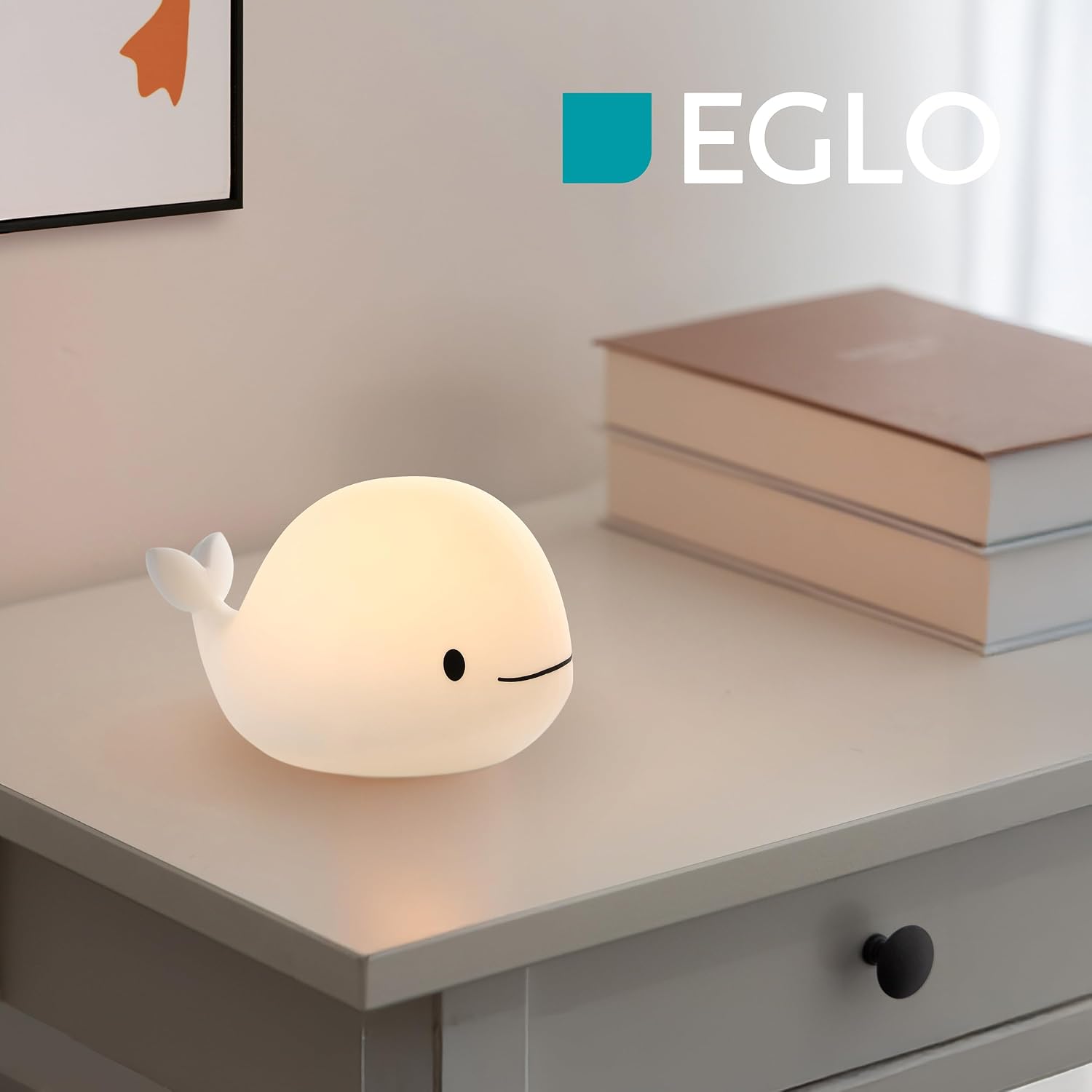Detalle de Eglo Veilleuse tactile LED baleine Castellino — lampe de chevet sans fil pour chambre enfant