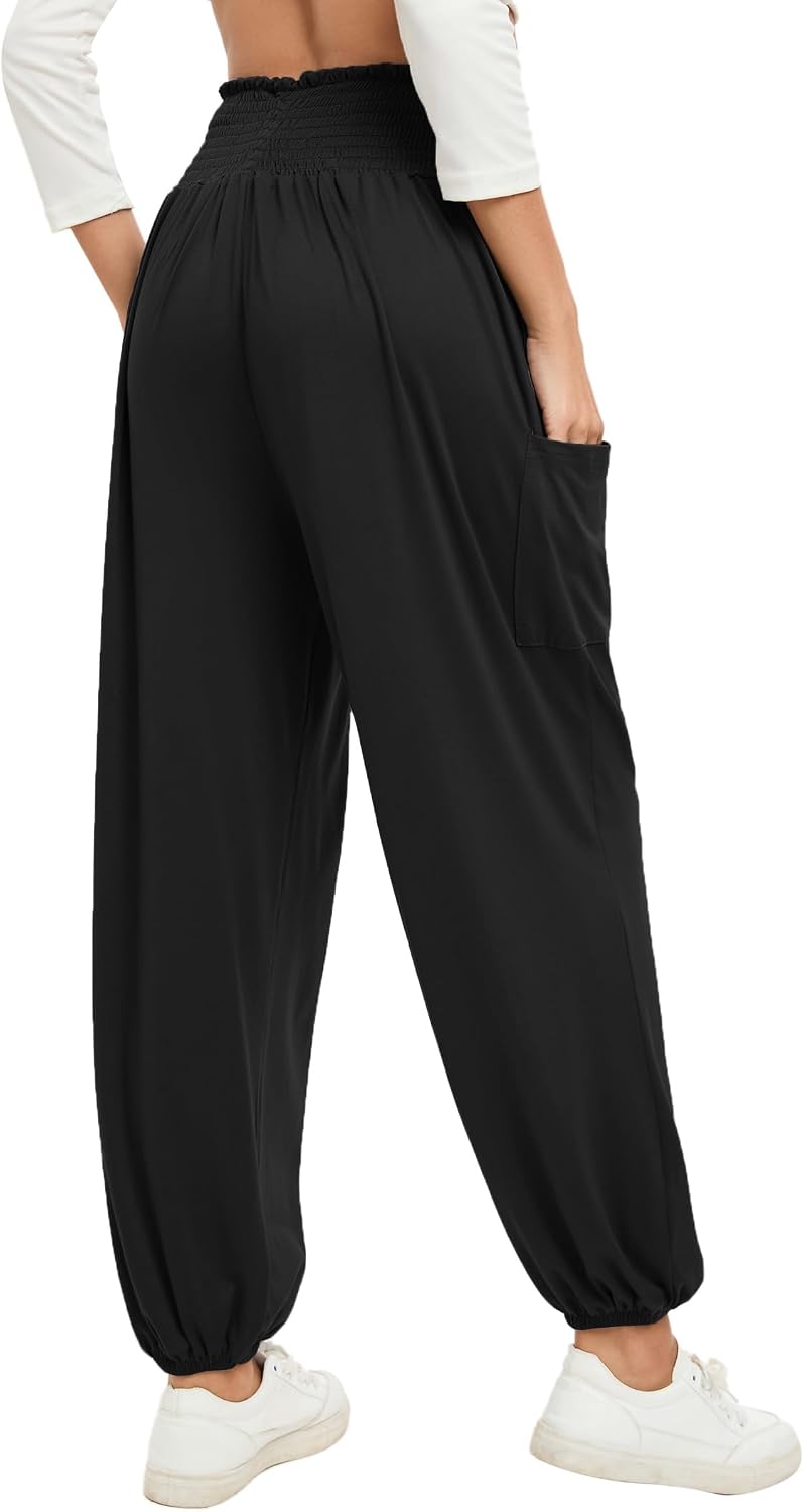 Detalle 2 de Famulily Womens Yoga Sweatpants with Pockets – High Waist Harem Lounge Trousers