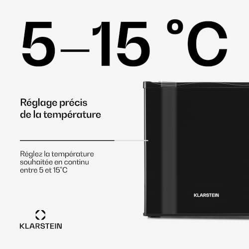 Detalle de KLARSTEIN Mini Frigo de Chambre 30L – silencieux, réfrigération 5–15°C, étagères réglables