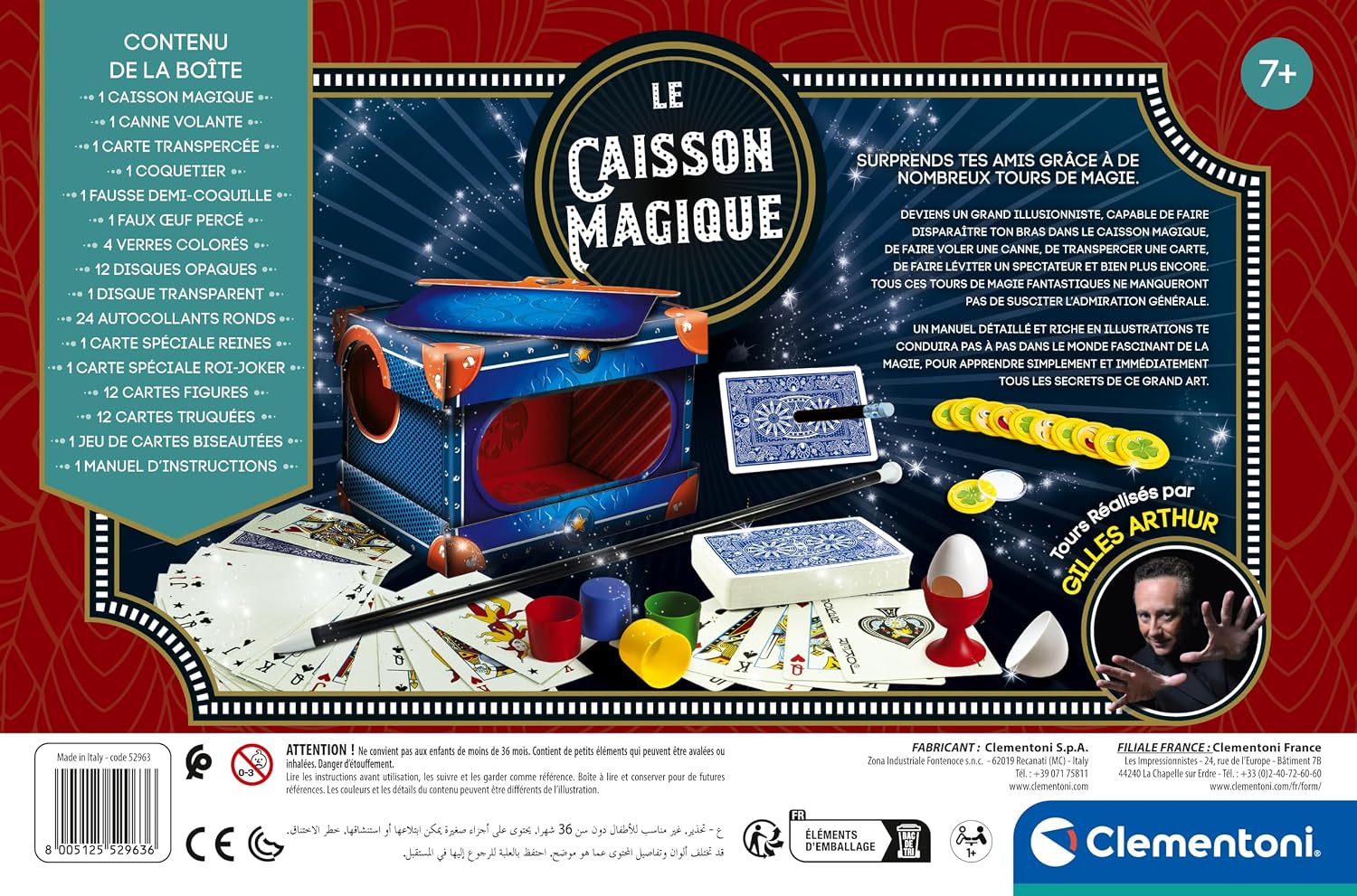 Detalle de Clementoni Le Caisson Magique – Coffret de Magie pour enfants dès 7 ans