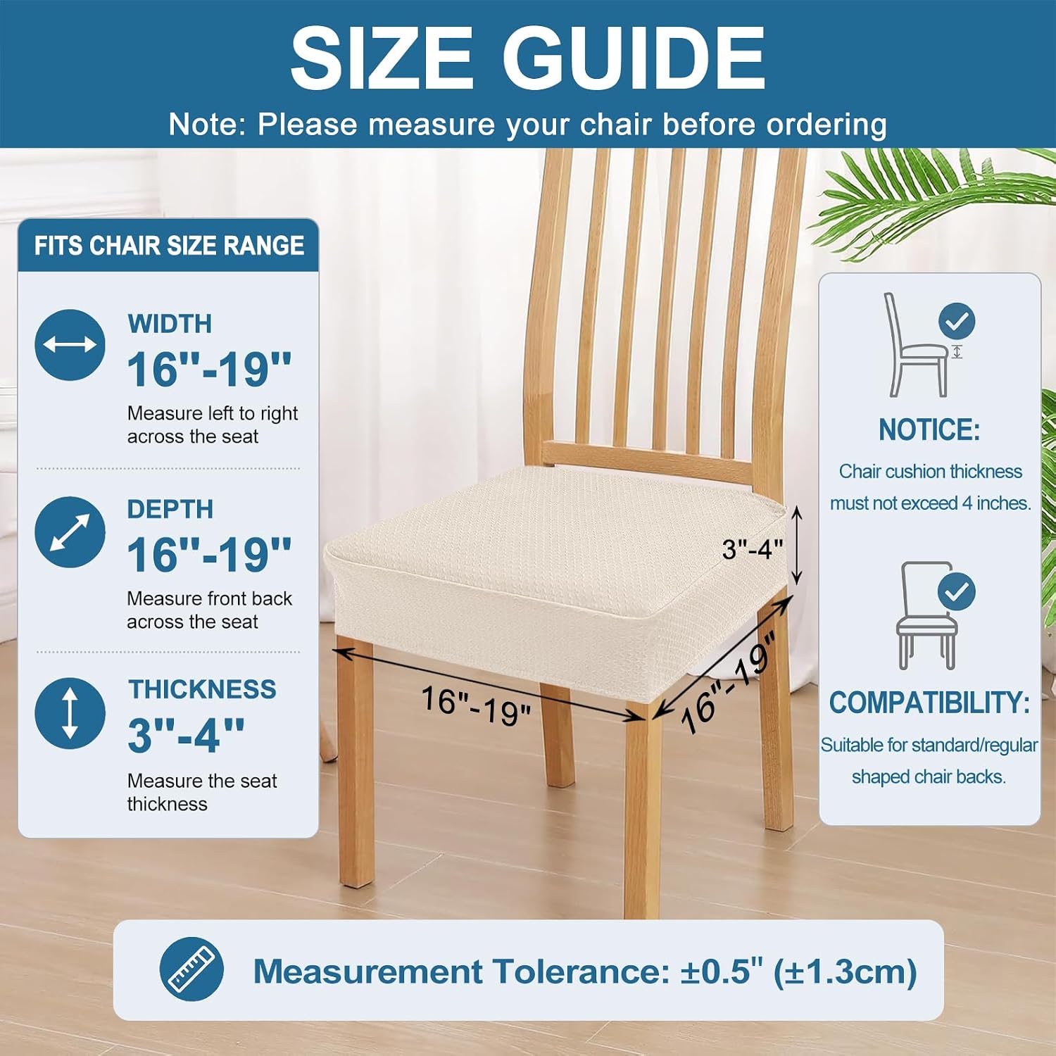 Detalle 2 de Smiry Waterproof Seat Covers 4-Pack for Chairs