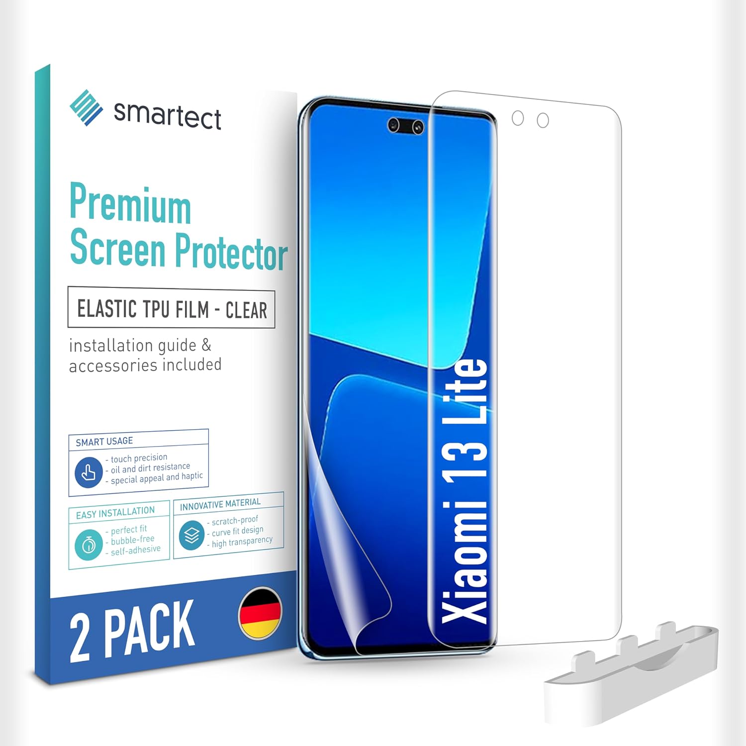 Detalle de Smartect Protecteur d’écran TPU Clear (2 pièces) pour Xiaomi 13 Lite