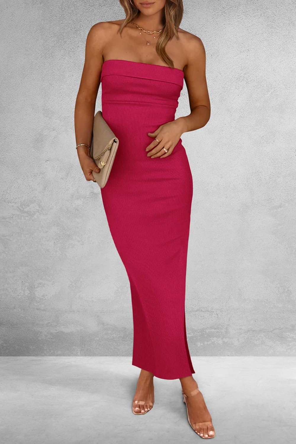 Thumbnail 5 de PRETTYGARDEN Tube Maxi Dress 1 Size Guideline