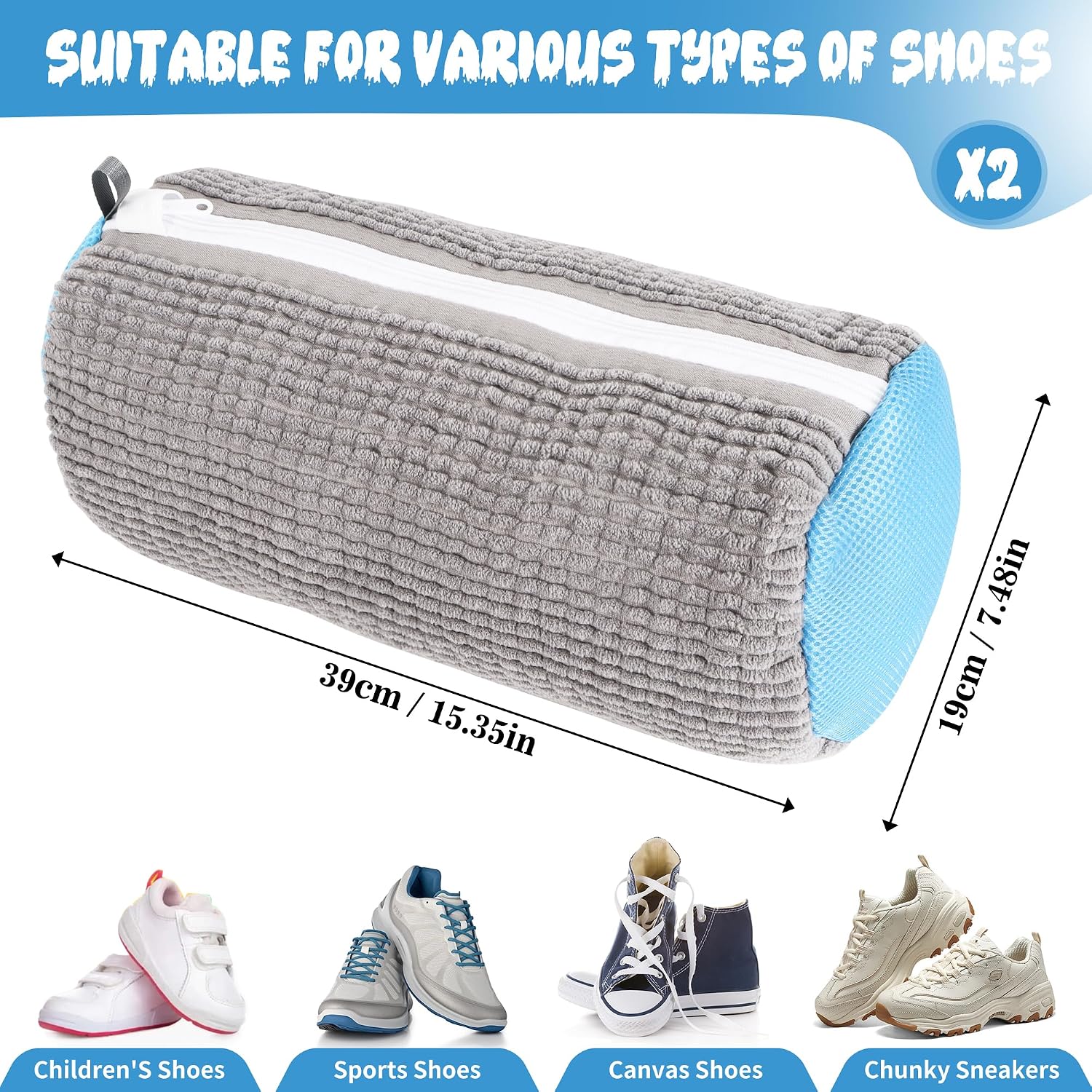 Thumbnail 4 de WUFANC Sacchetto Scarpe Lavatrice 39x19 cm