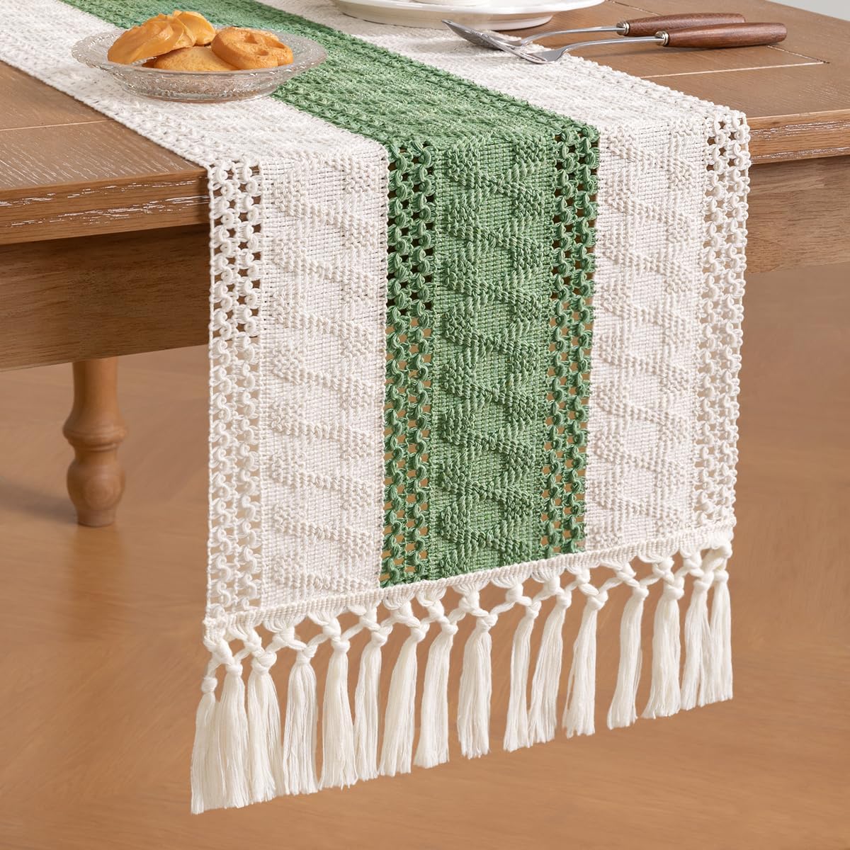 Detalle 2 de Boho Cotton Table Runner, 12x72 in