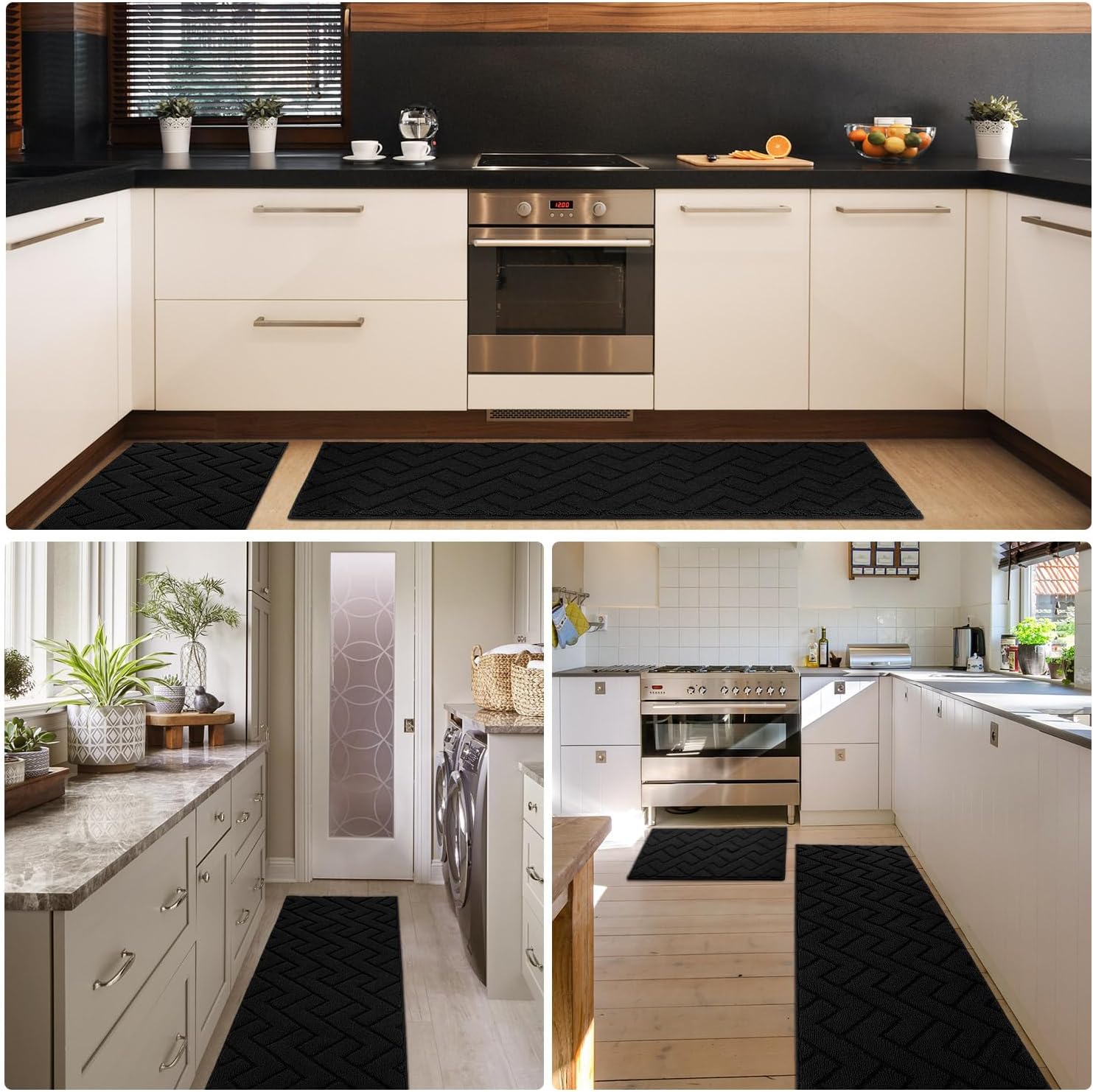 Detalle de hicorfe Kitchen Runner Rugs and Mats Sets, 2 Pieces