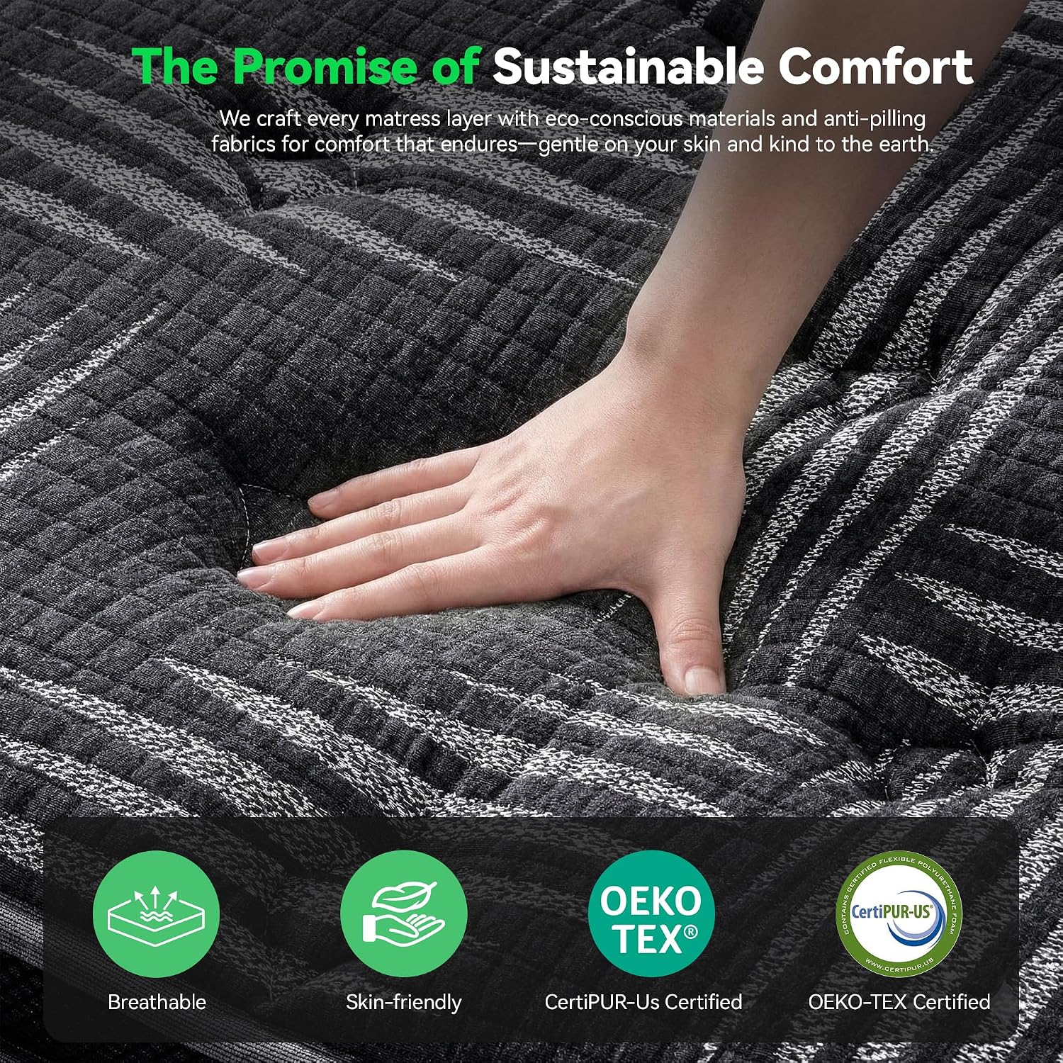 Detalle de Behost Twin Hybrid Mattress, 10-Inch